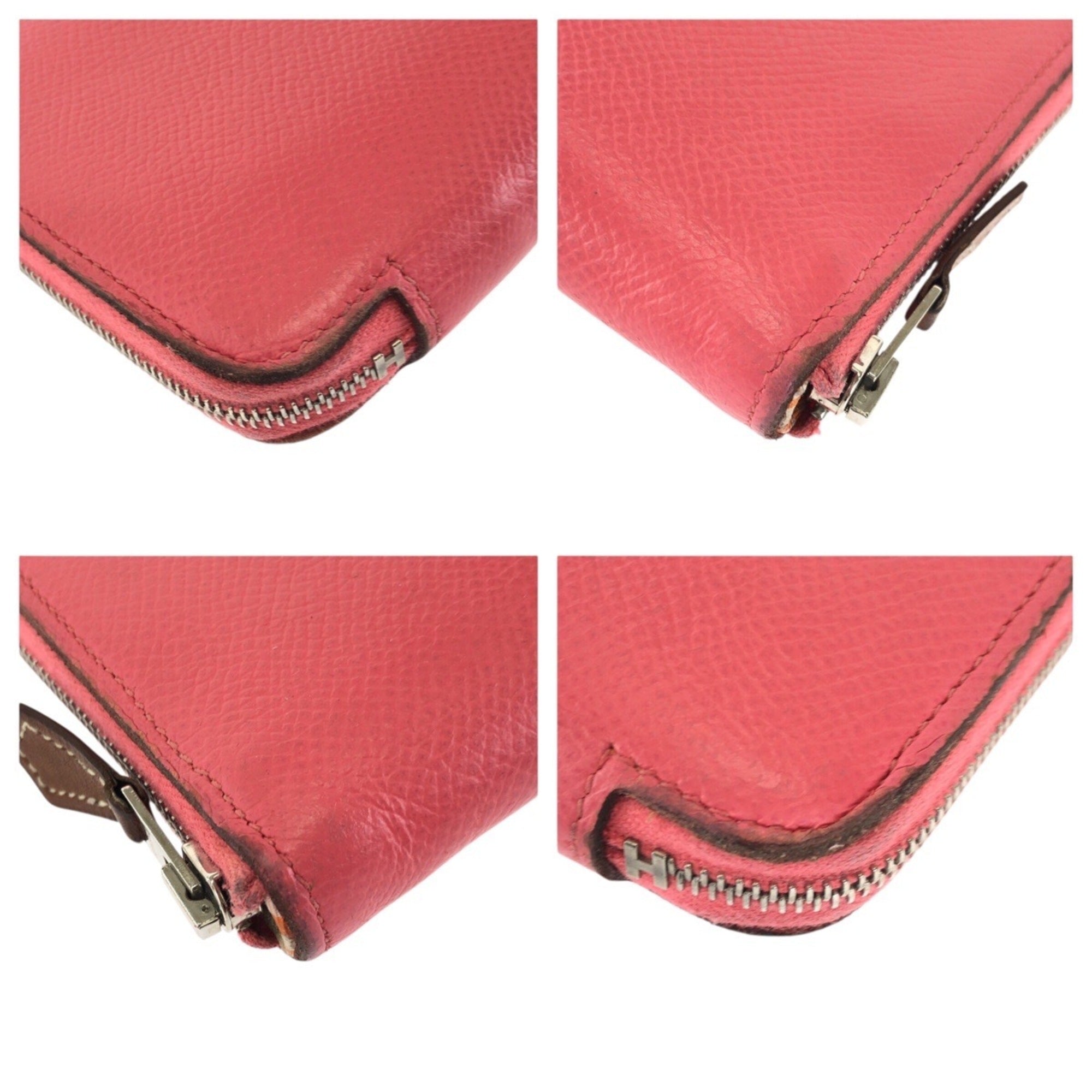 Hermes Pink Rose Azalee Epsom Leather Long Wallet (Bi-Fold) (Pre-Owned)
