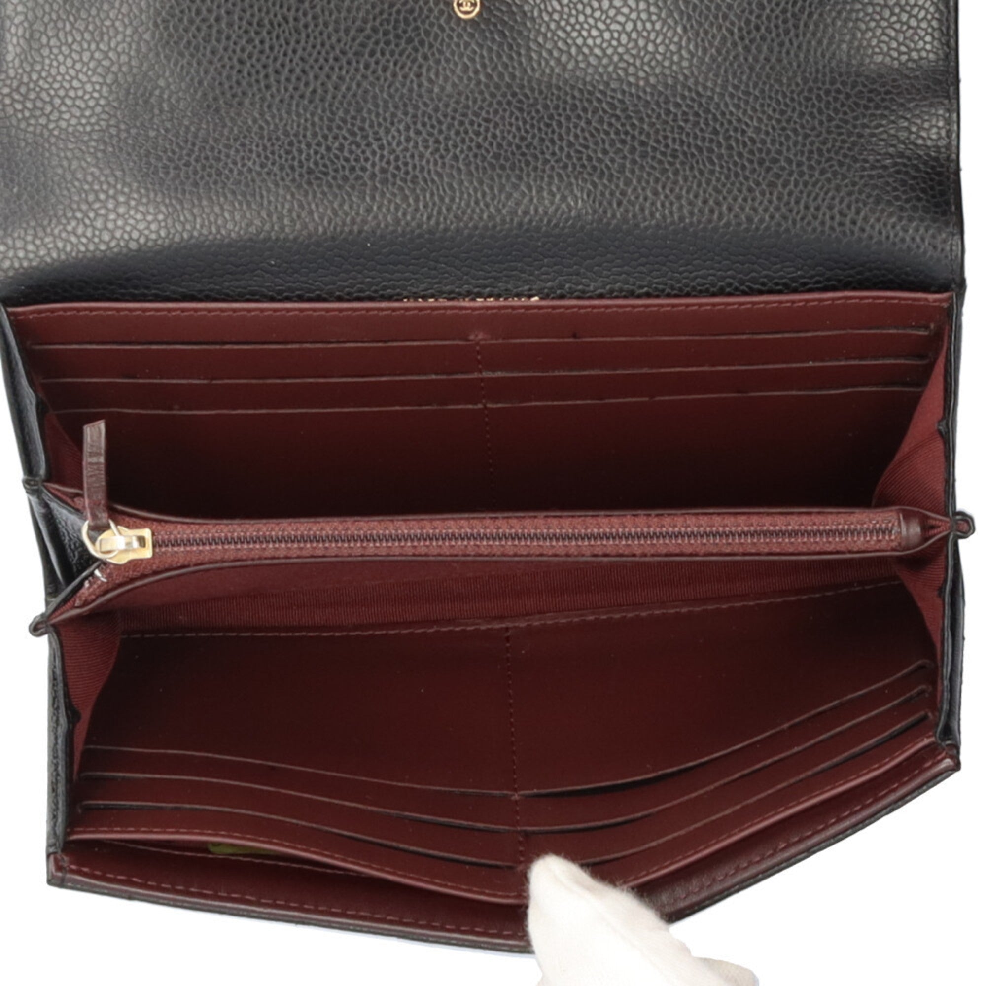 Chanel Black Grained Calfskin Coin Purse/Coin Case (Pre-Owned)
