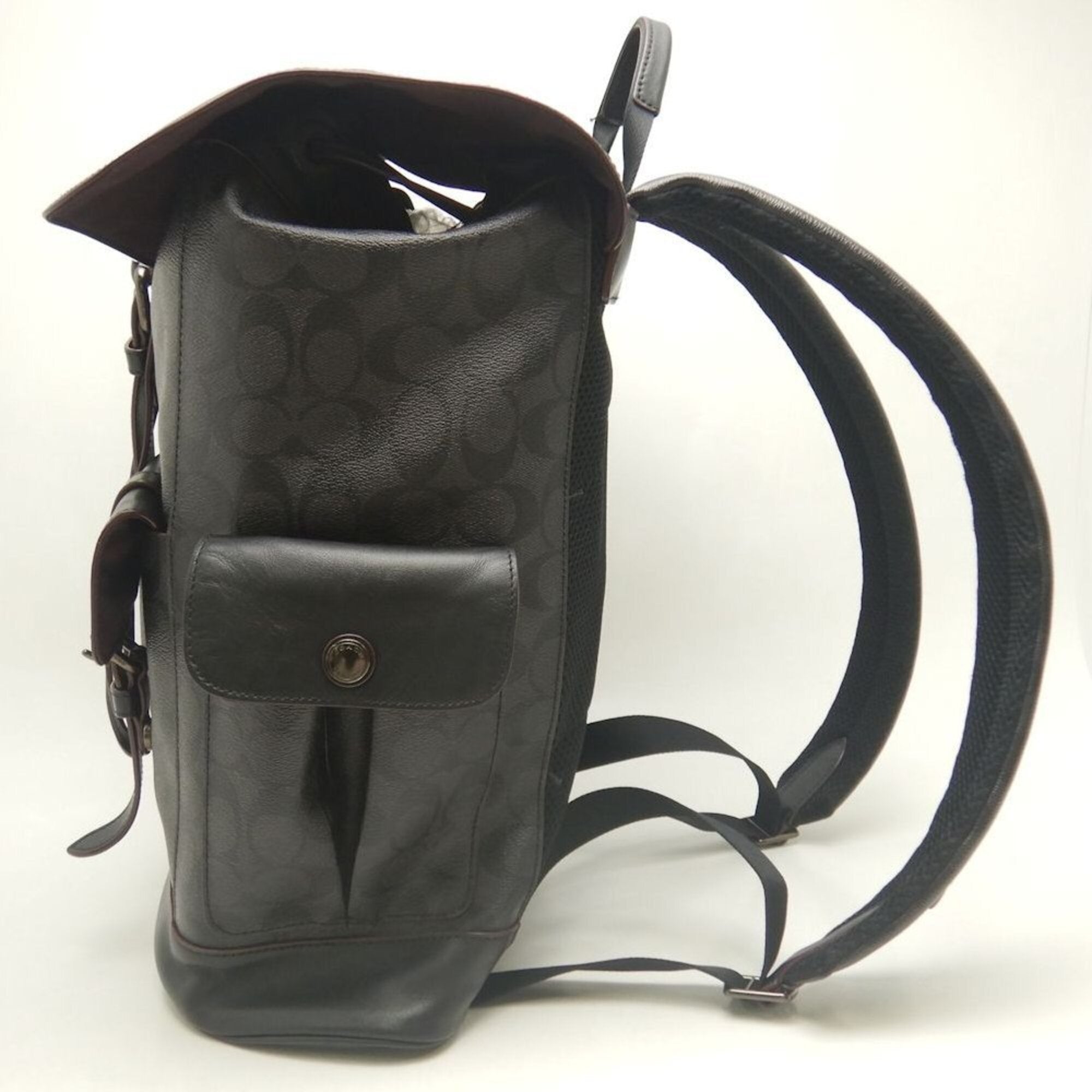 Coach Black Coated Canvas Backpack (Pre-Owned)
