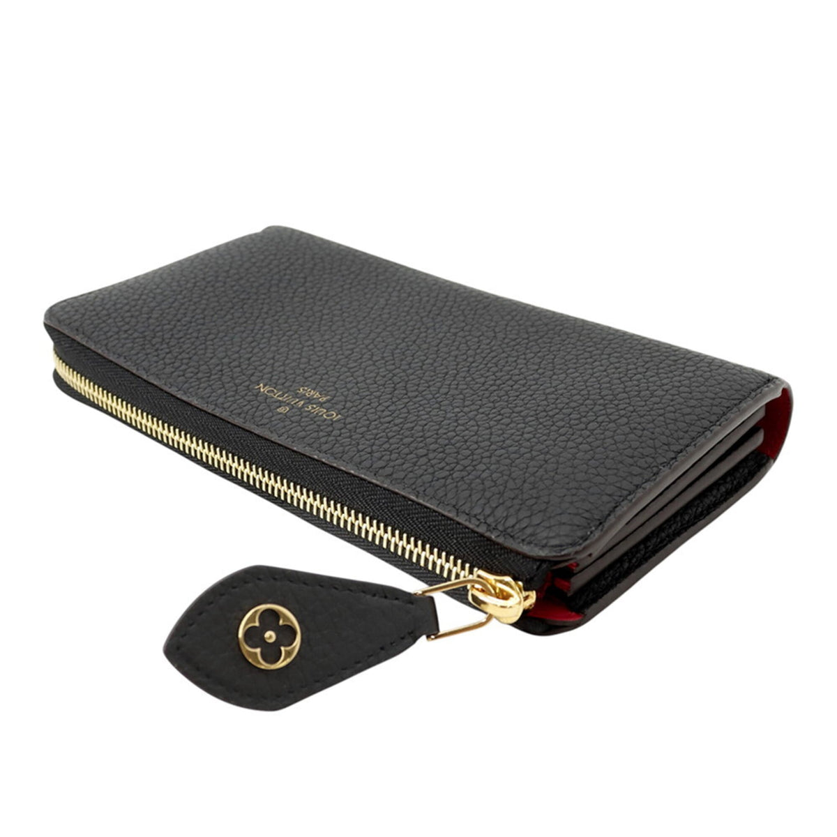Louis Vuitton Black Noir Pink Leather Long Wallet (Bi-Fold) (Pre-Owned)