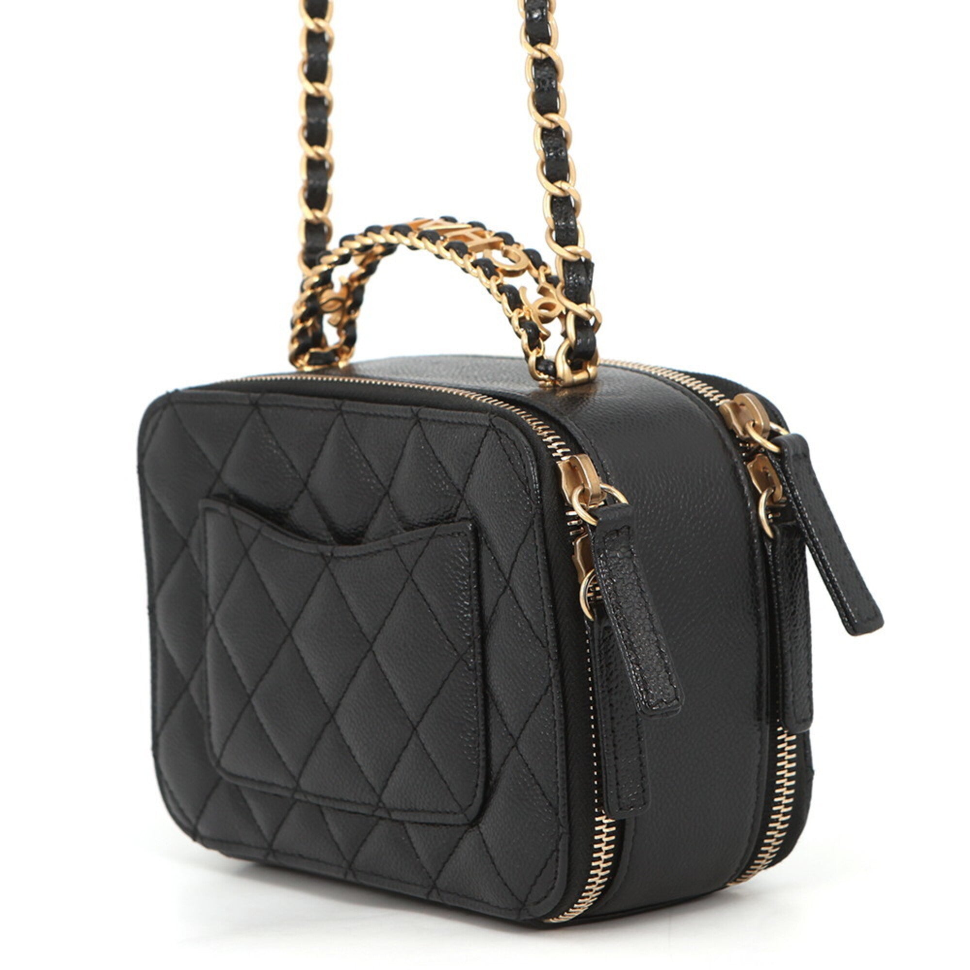 Chanel Black Grained Calfskin Shoulder Bag (Pre-Owned)