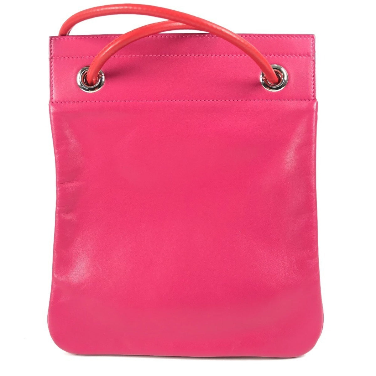 Hermes Pink Red Color Leather Pochette Shoulder Bag (Pre-Owned)