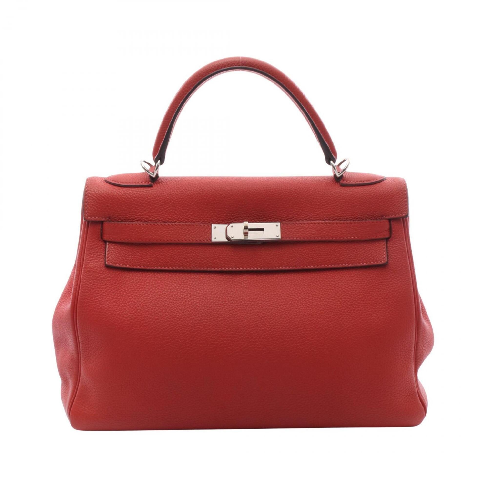 Hermes Red Color Togo Leather Handbag (Pre-Owned)