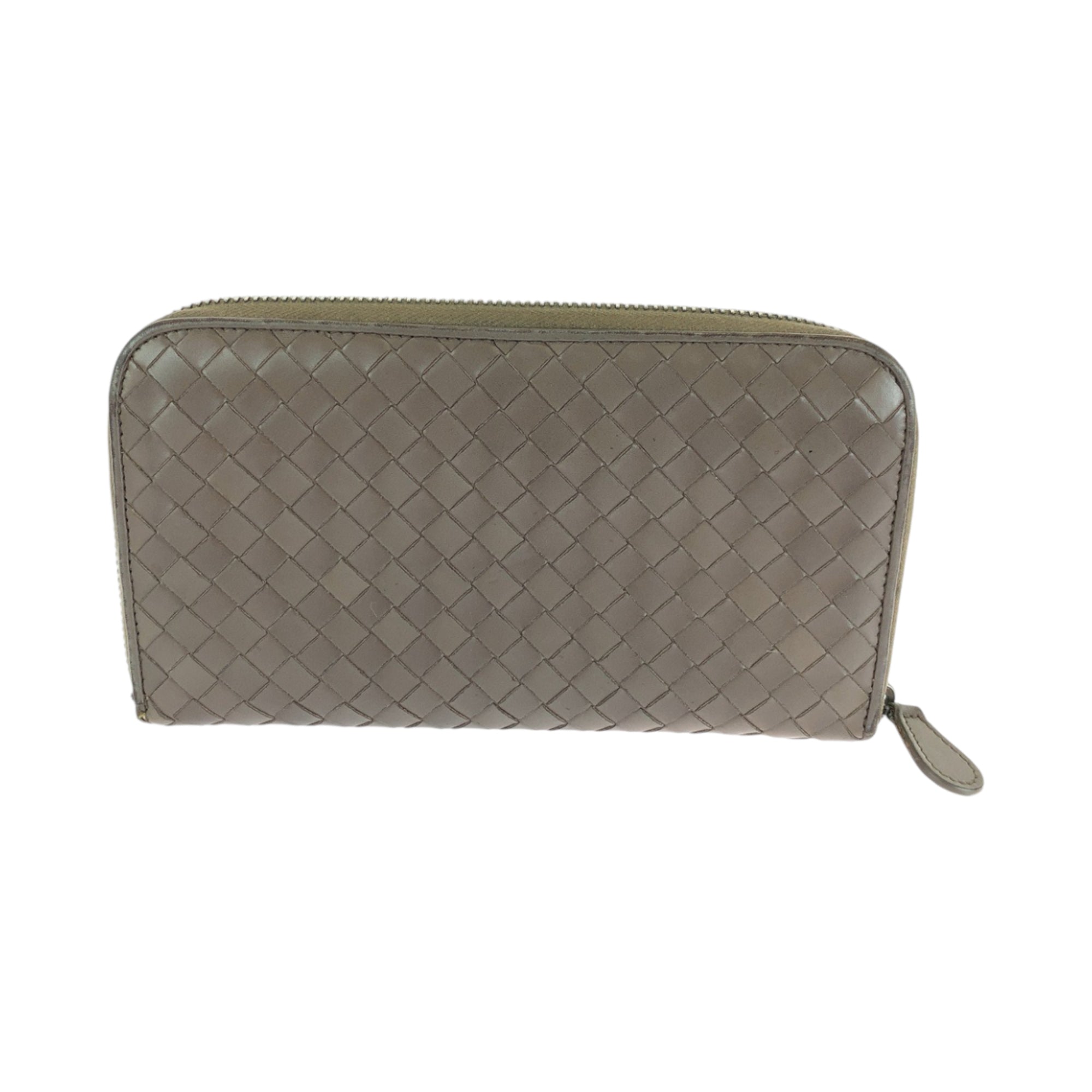 Bottega Veneta Intrecciato Brown Leather Long Wallet (Bi-Fold) (Pre-Owned)