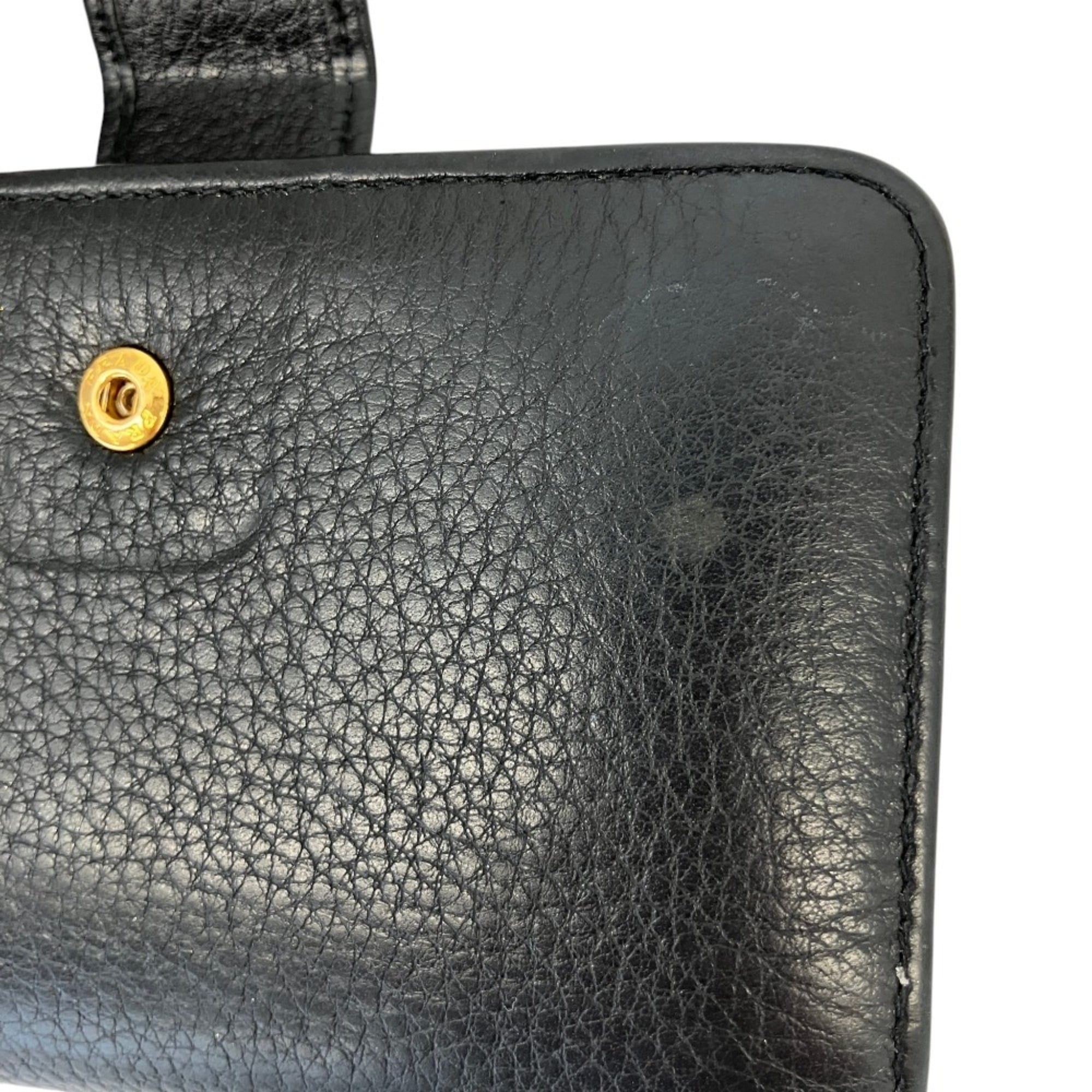 Prada Black Leather Wallet (Bi-Fold) (Pre-Owned)
