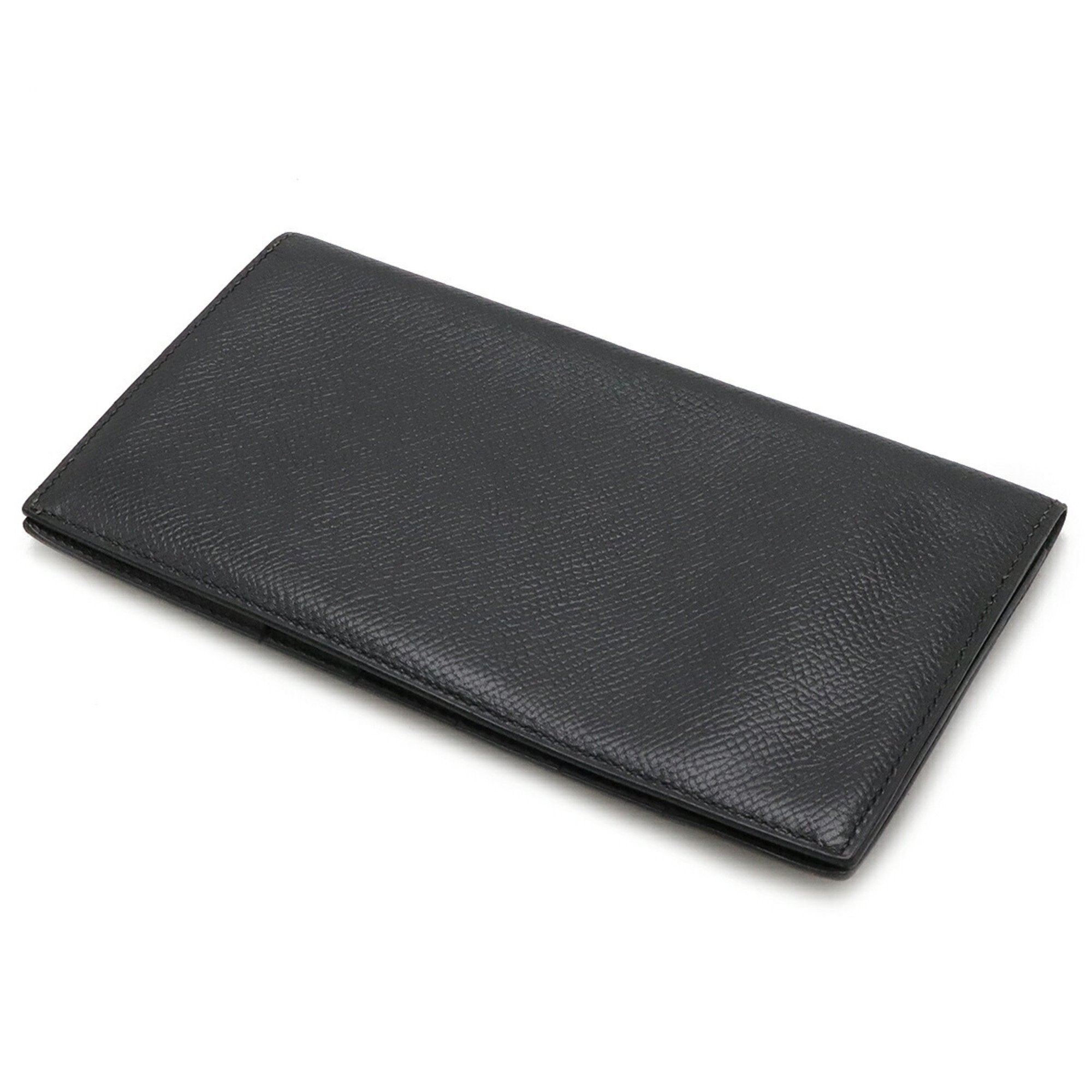 Hermes Osaka Black Courchevel Leather Long Wallet (Bi-Fold) (Pre-Owned)