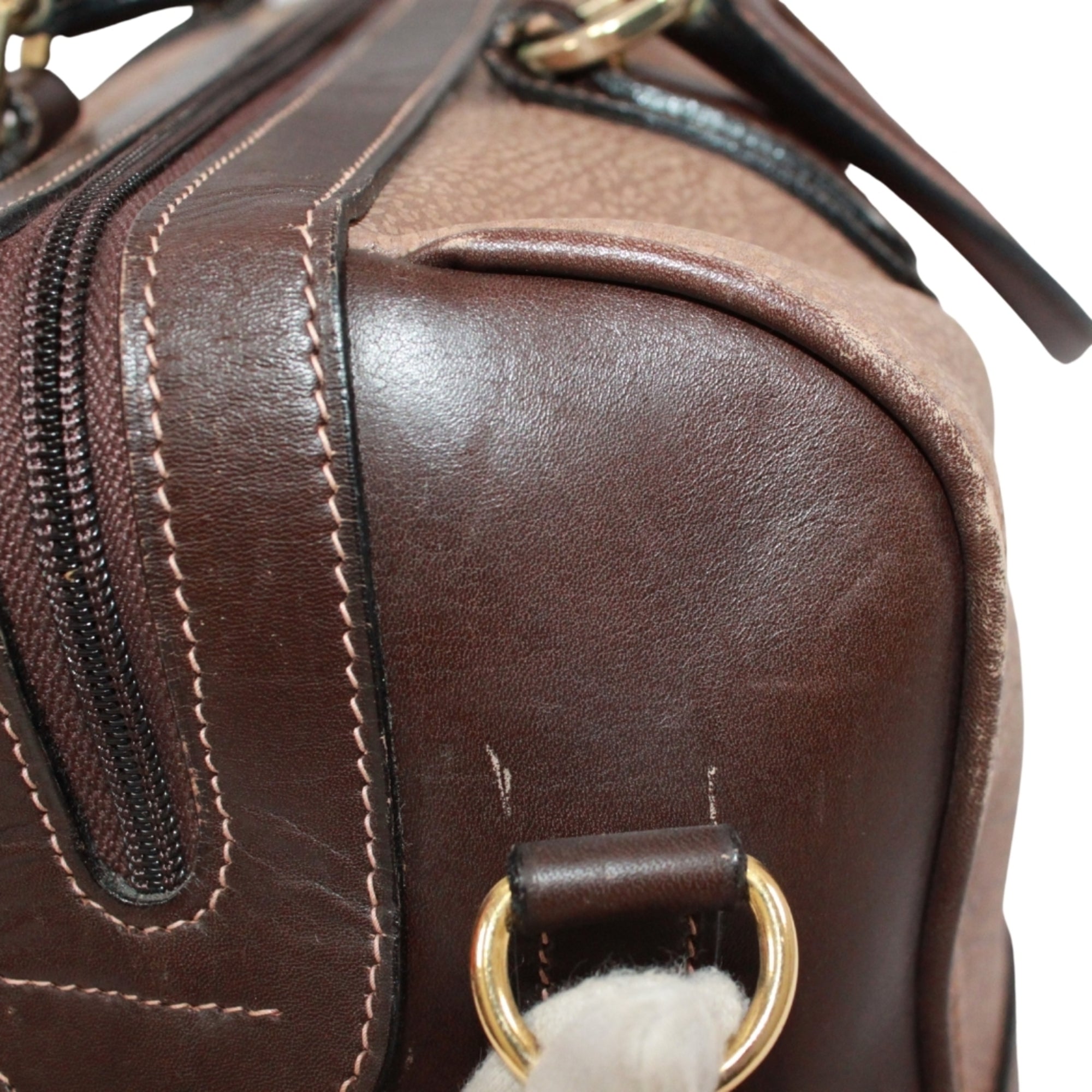 Gucci Brown Leather Boston Bag Handbag (Pre-Owned)