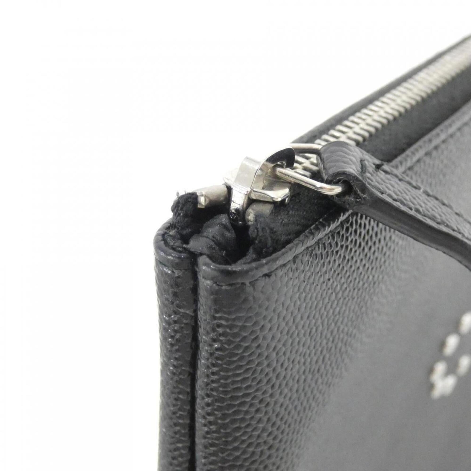 Chanel Black Grained Calfskin Handbag Pouch (Pre-Owned)