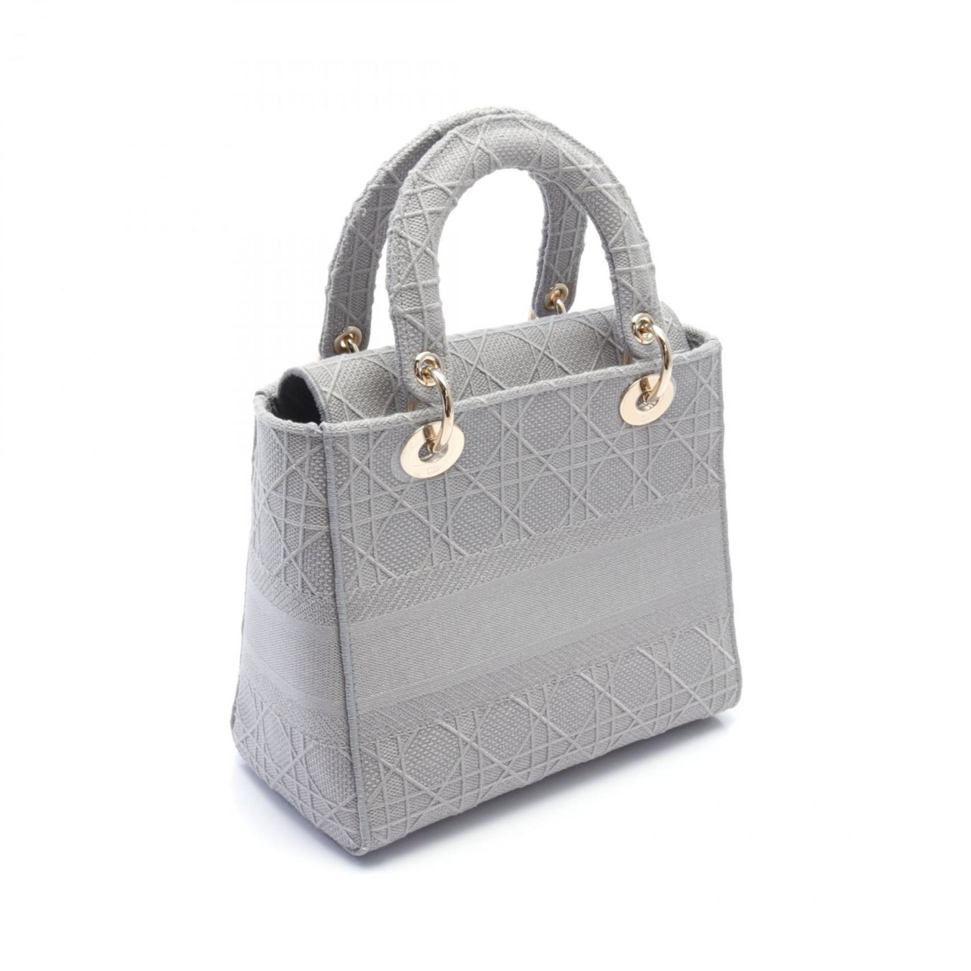 Christian Dior Gray Canvas Handbag (Pre-Owned)