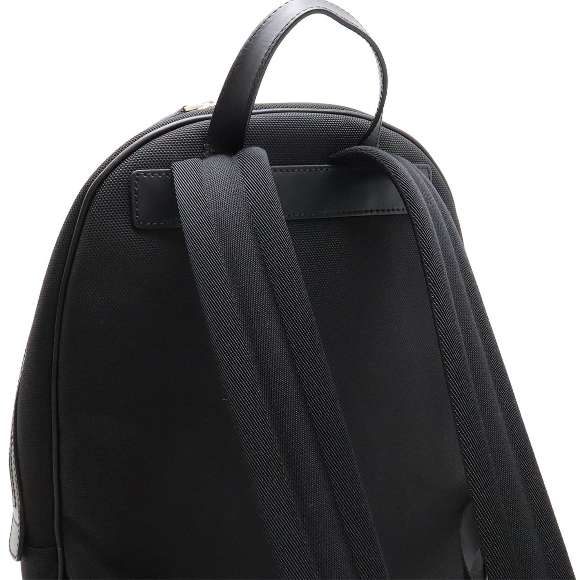Gucci Sherry Line Black Green Red Color Canvas Backpack (Pre-Owned)