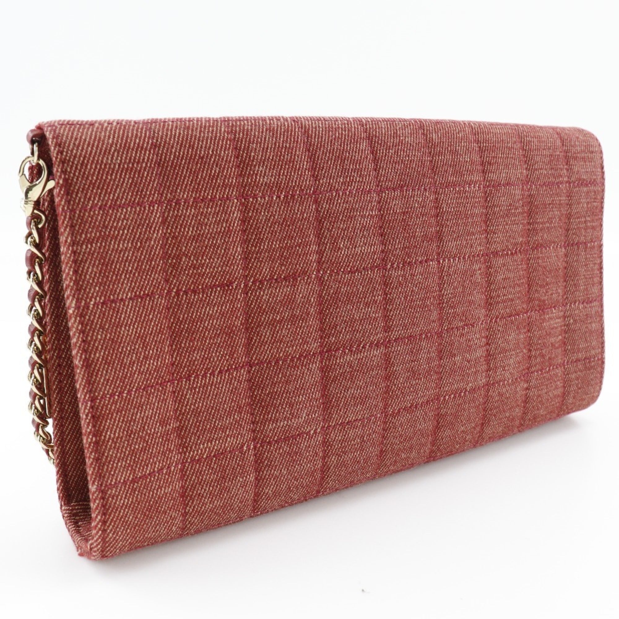 Chanel Red Color Cotton Canvas Shoulder Bag (Pre-Owned)