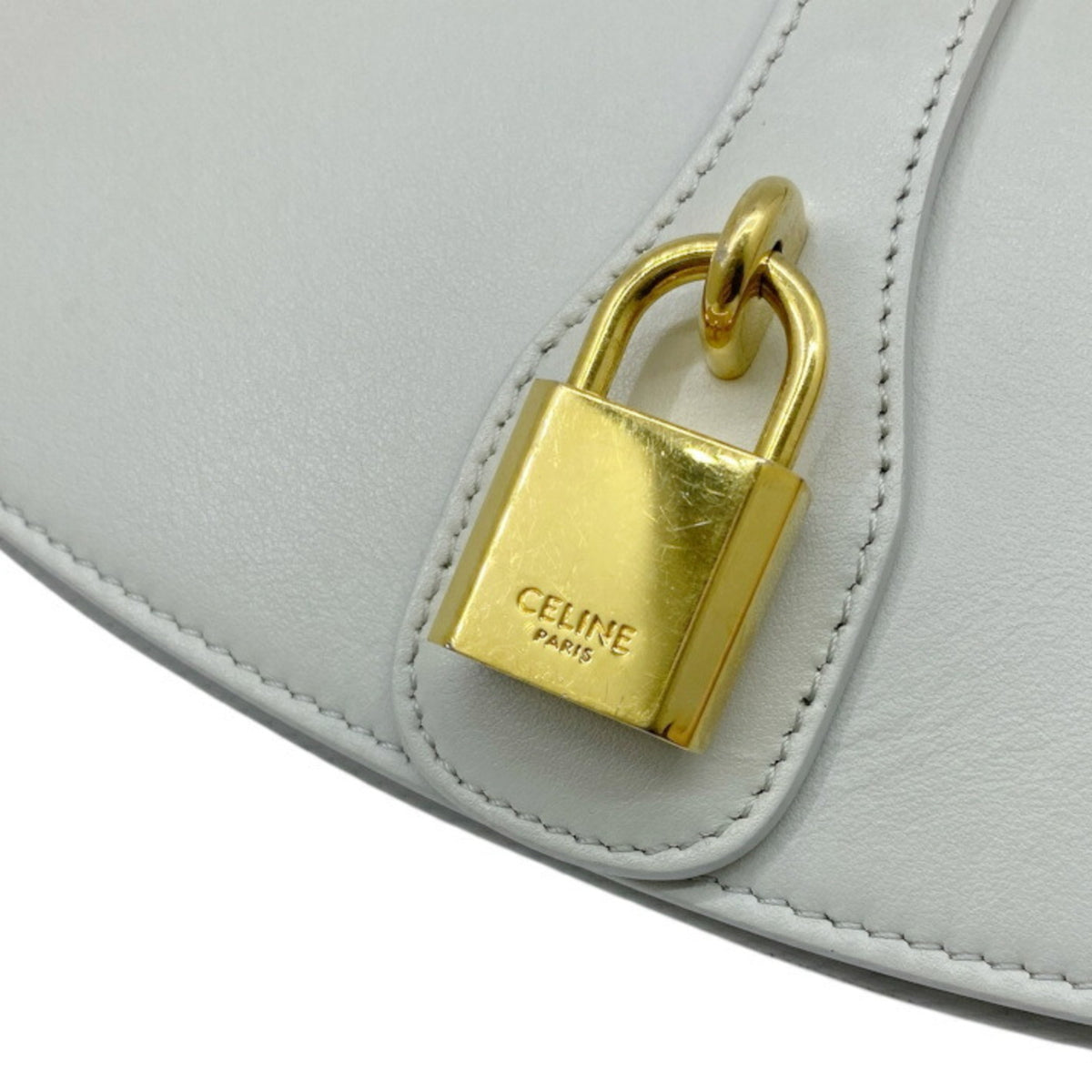 Celine Light Gray Leather Handbag (Pre-Owned)