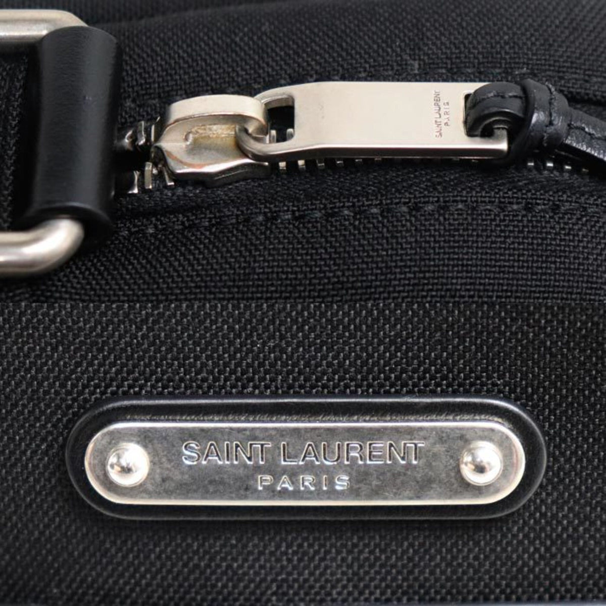 Saint Laurent Black Canvas Leather Shoulder Bag (Pre-Owned)