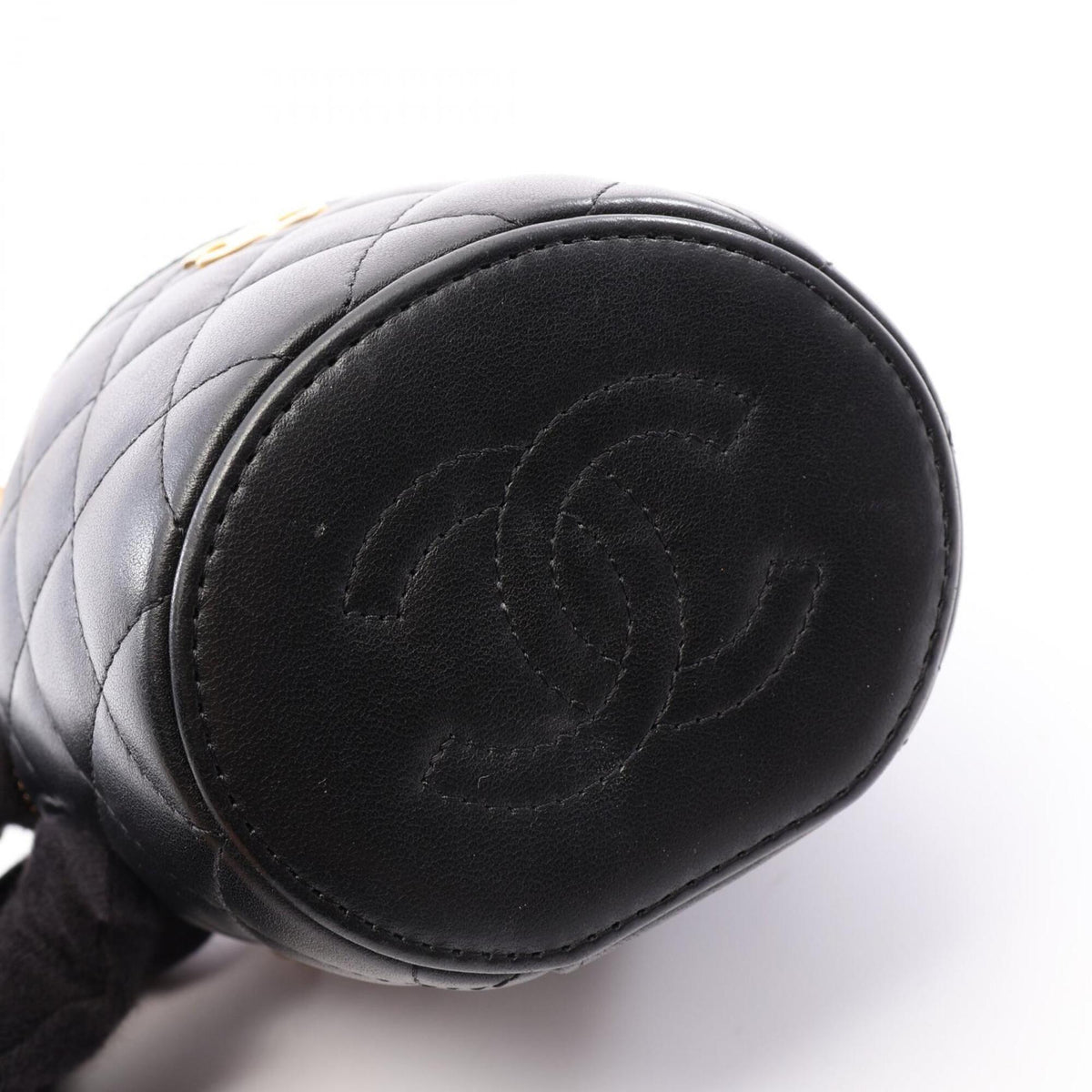 Chanel Black Leather Handbag Shoulder Bag Vanity Bag (Pre-Owned)