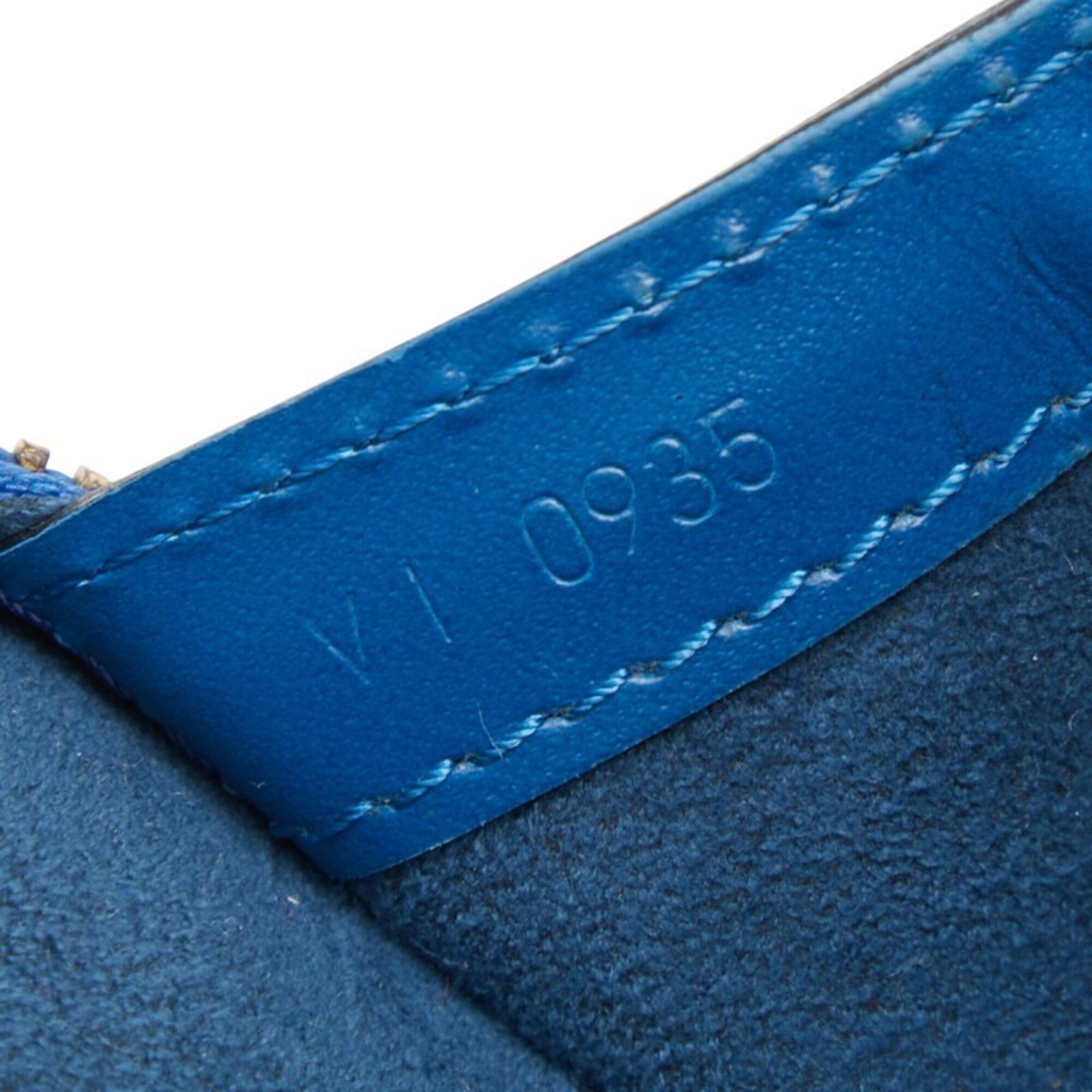 Louis Vuitton Toledo Blue Leather Shoulder Bag Tote Bag (Pre-Owned)