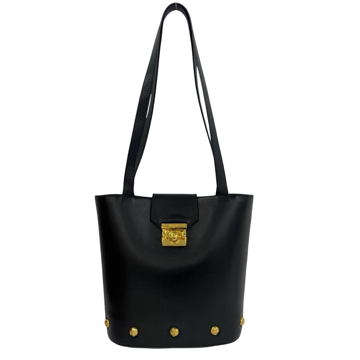 Salvatore Ferragamo Black Leather Shoulder Bag (Pre-Owned)
