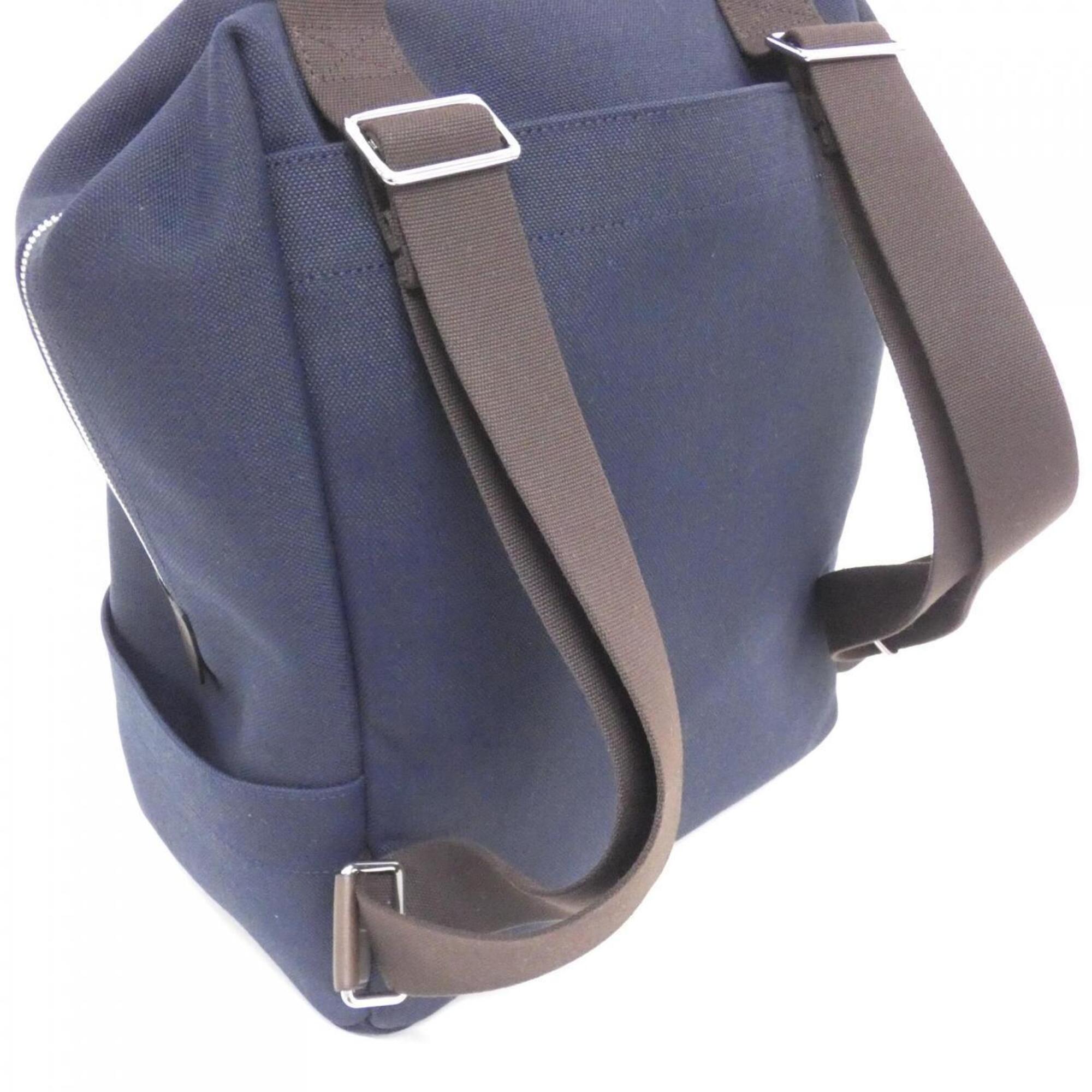 Hermes Blue Feu Navy Canvas Backpack (Pre-Owned)