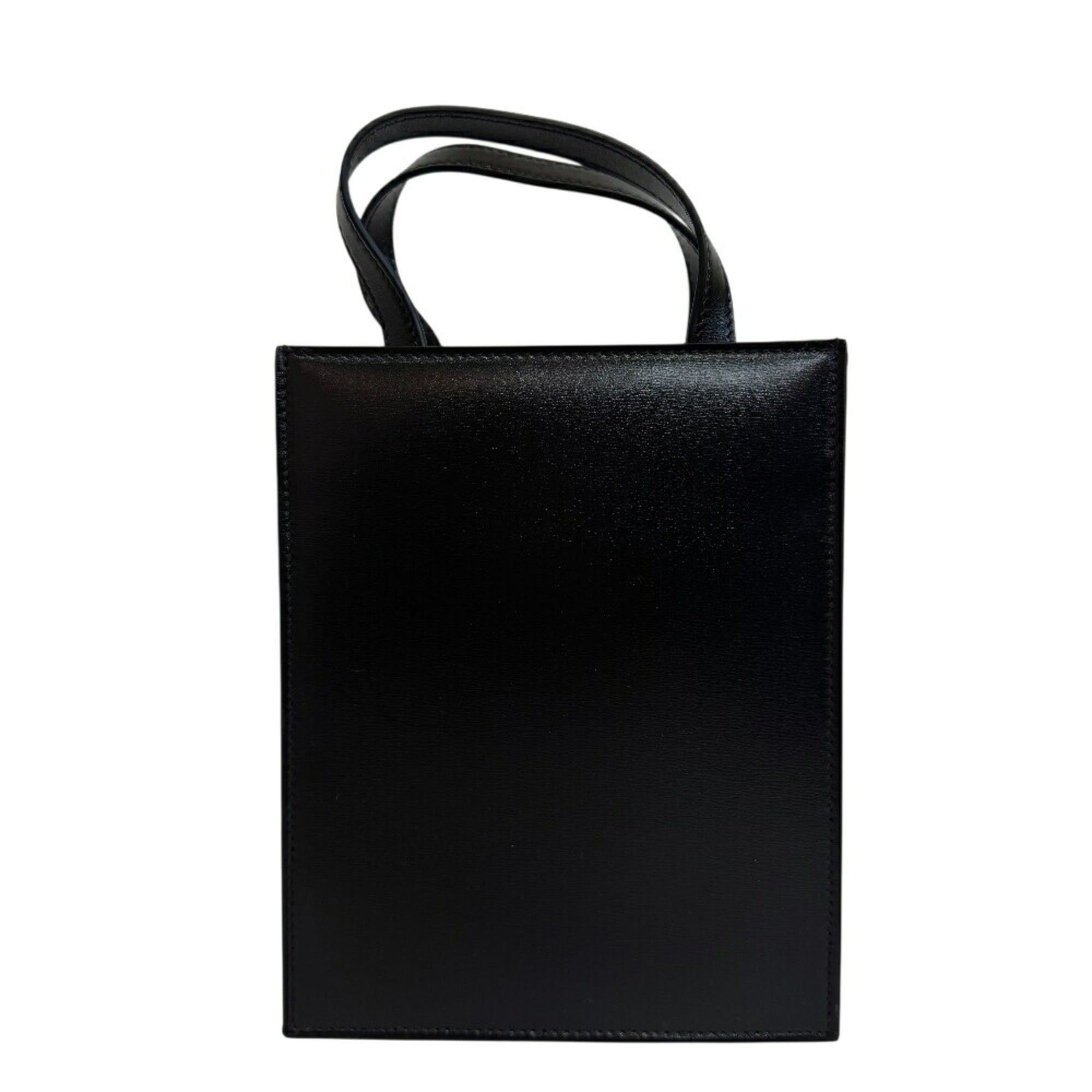 Salvatore Ferragamo Black Red Color Leather Metal Tote Bag (Pre-Owned)