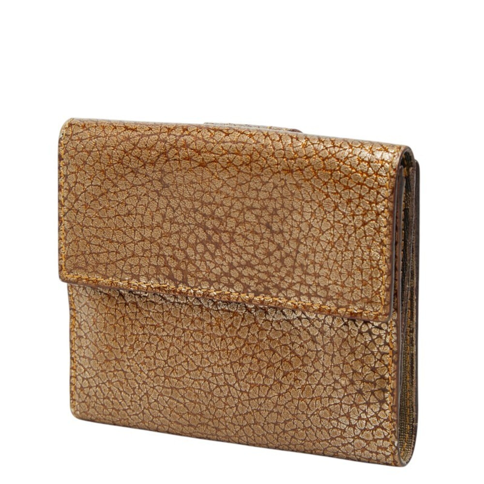 Fendi Gold Leather Wallet (Bi-Fold) (Pre-Owned)