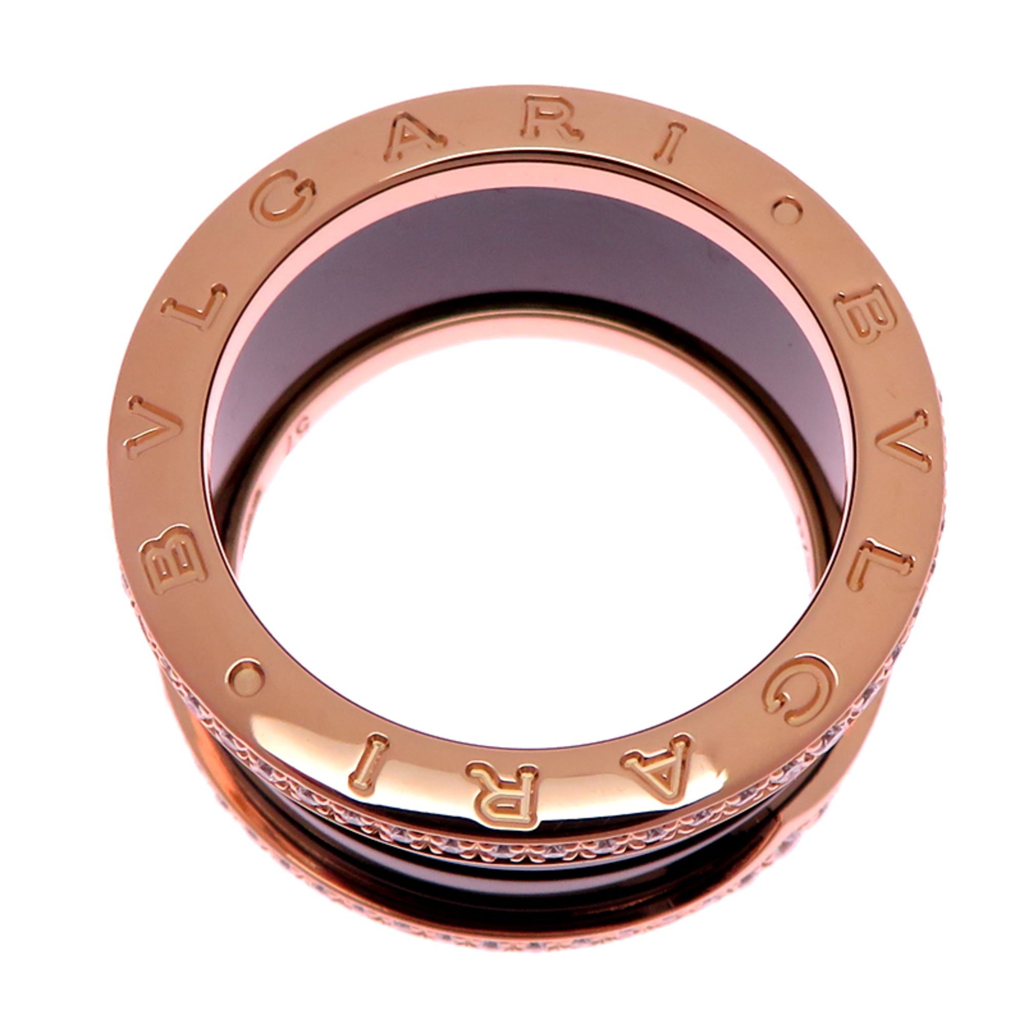 Bvlgari Pink Pink Gold (18K) Ceramic Band Ring (Pre-Owned)