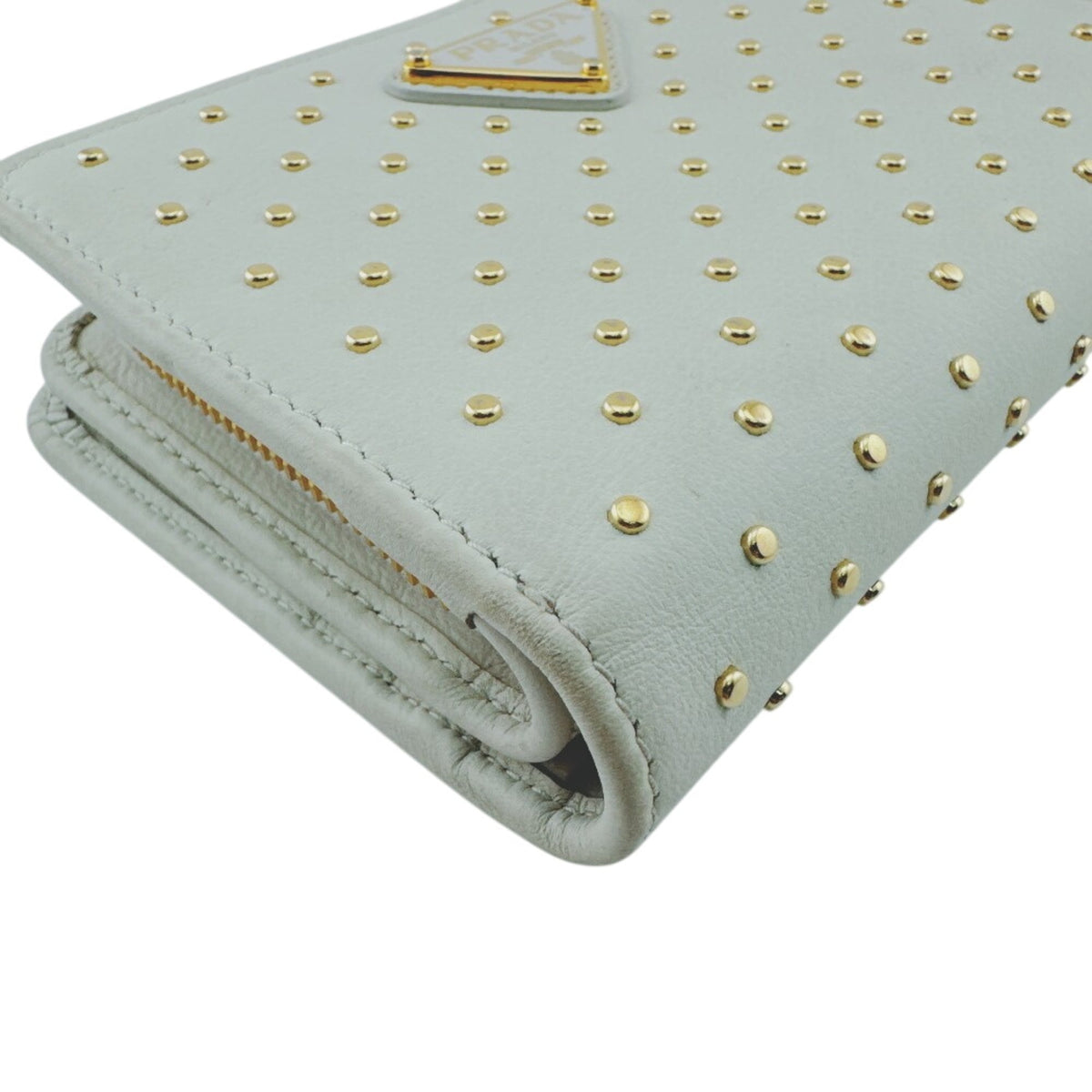 Prada Gold White Leather Wallet (Bi-Fold) (Pre-Owned)
