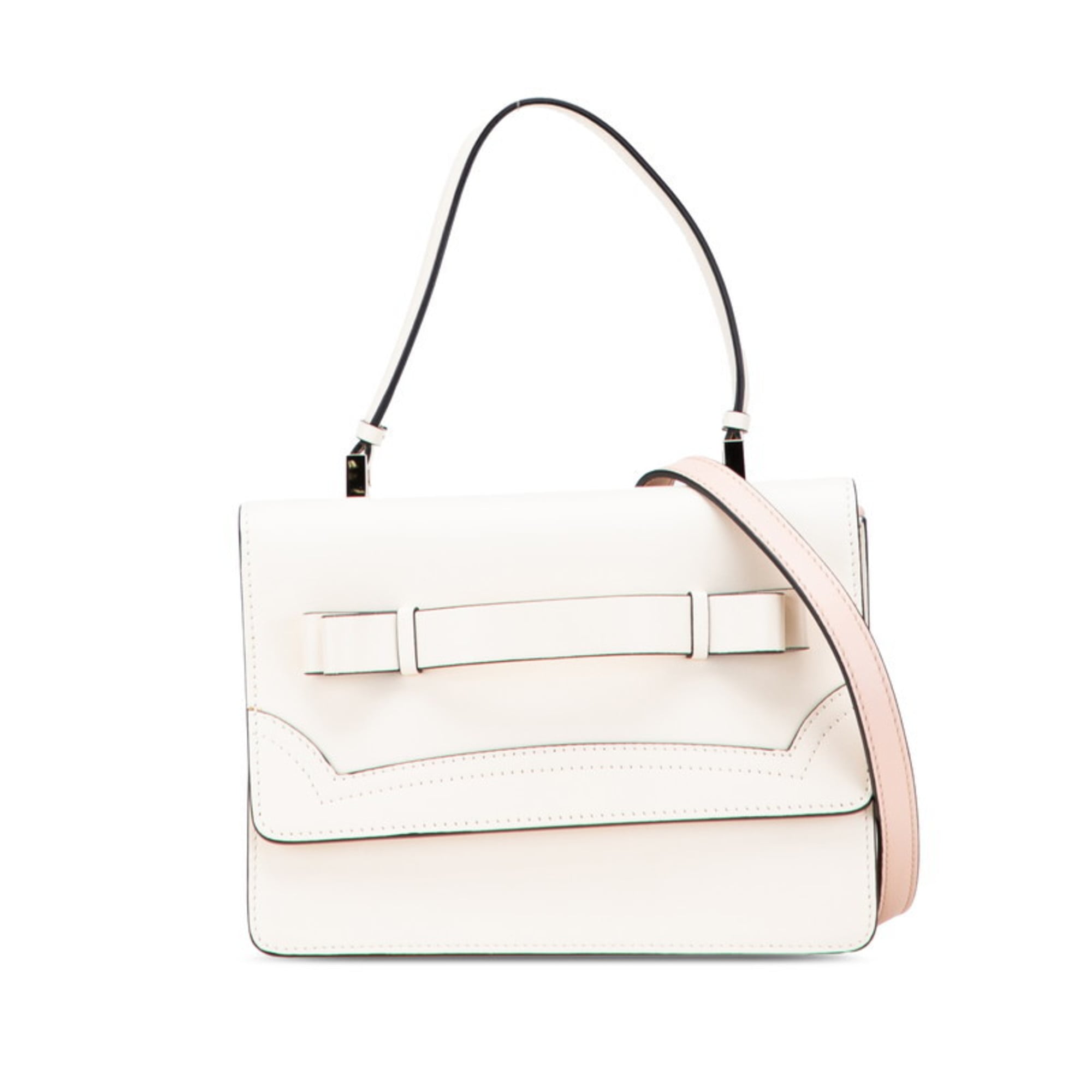 Valentino Pink White Leather Handbag Shoulder Bag (Pre-Owned)