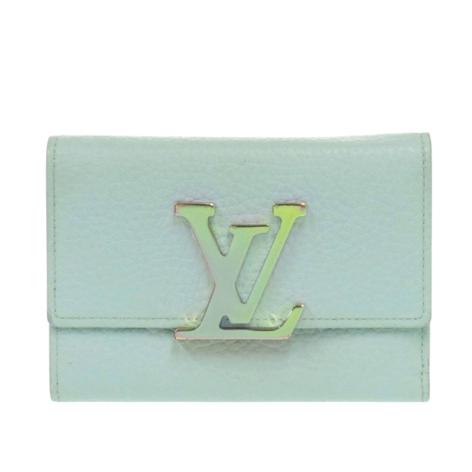 Louis Vuitton Blue Leather Wallet (Tri-Fold) (Pre-Owned)