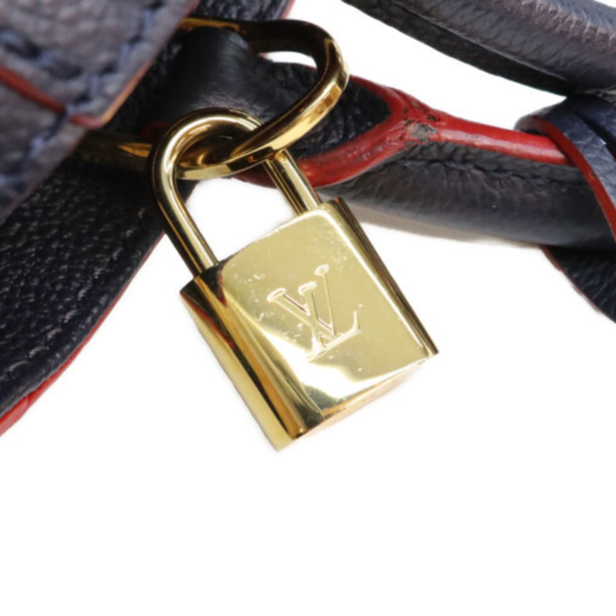 Louis Vuitton Navy Red Color Monogram Empreinte Shoulder Bag (Pre-Owned)