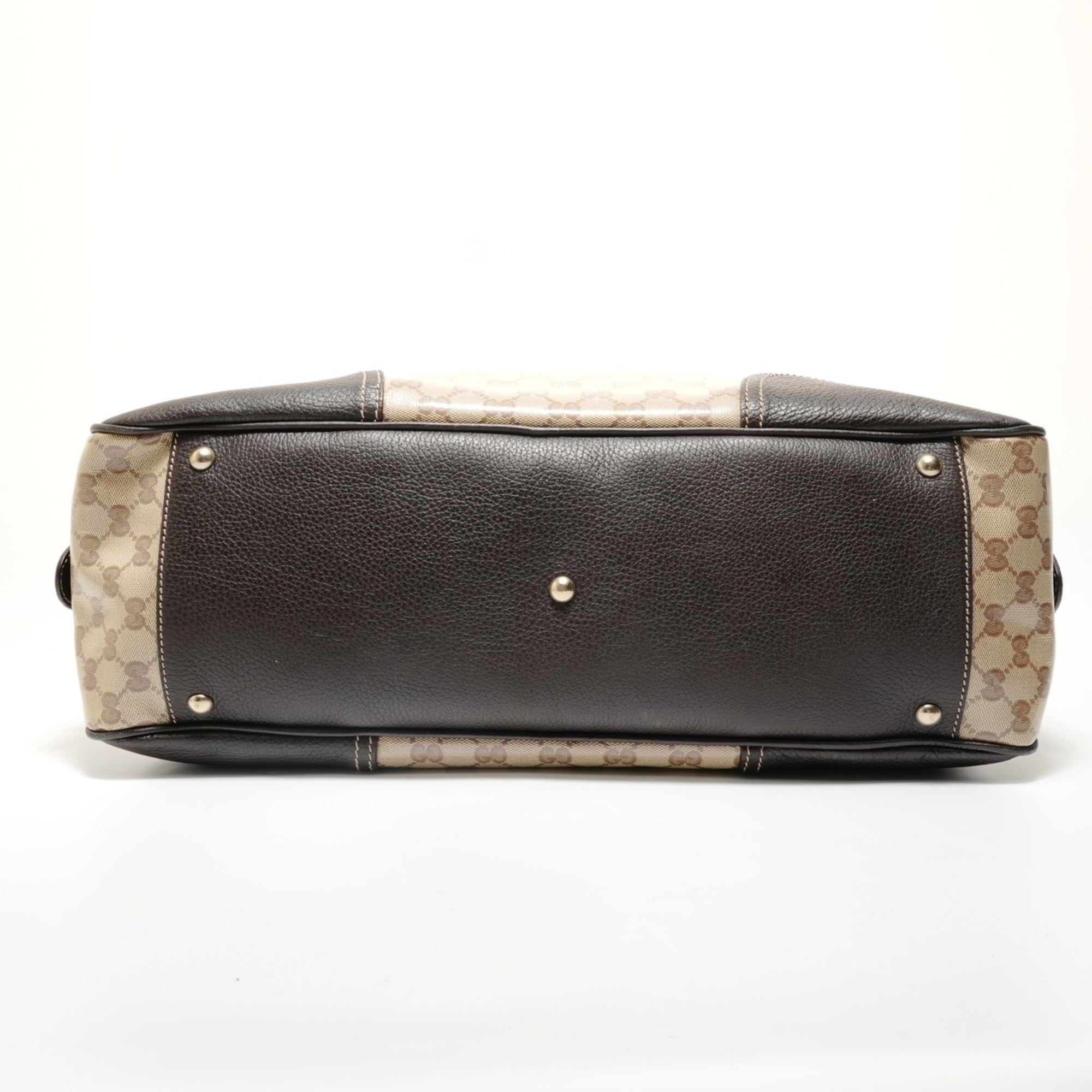 Gucci Sherry Line Beige Gg Crystal Boston Bag (Pre-Owned)