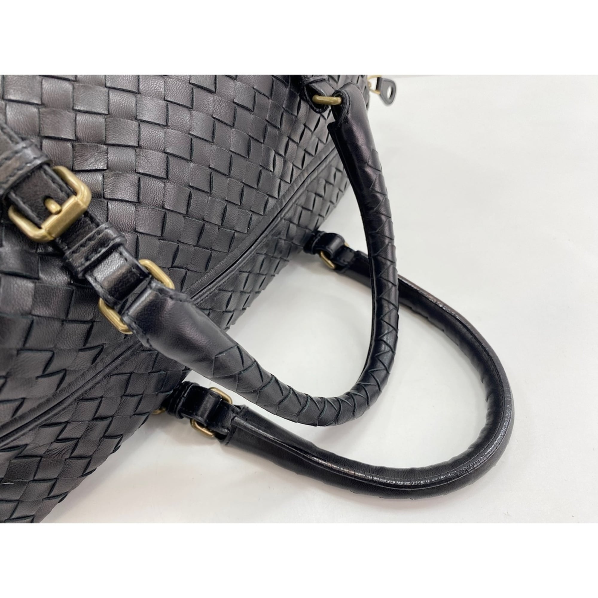 Bottega Veneta Black Boston Bag Handbag (Pre-Owned)