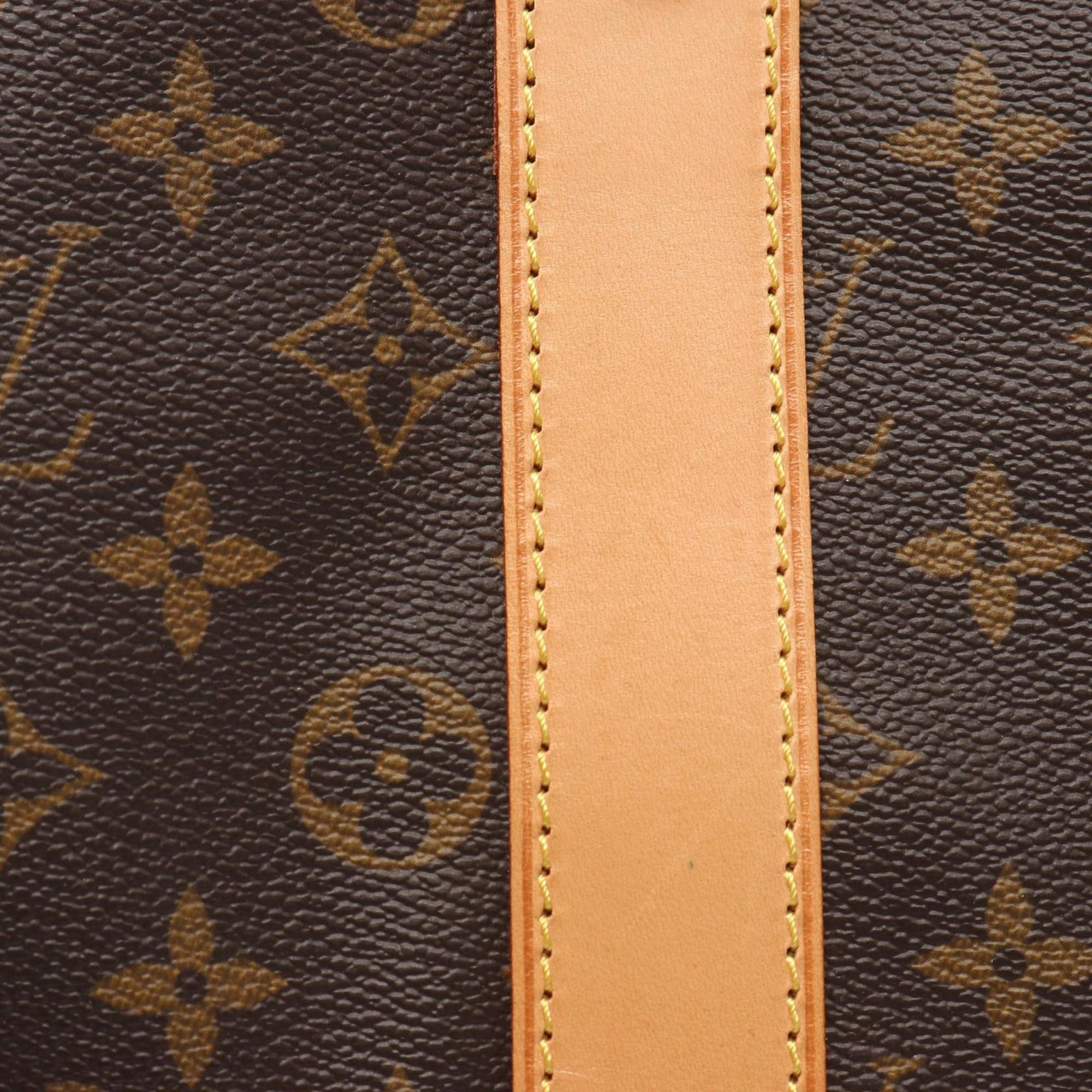 Louis Vuitton Brown Coated Canvas Leather Boston Bag (Pre-Owned)