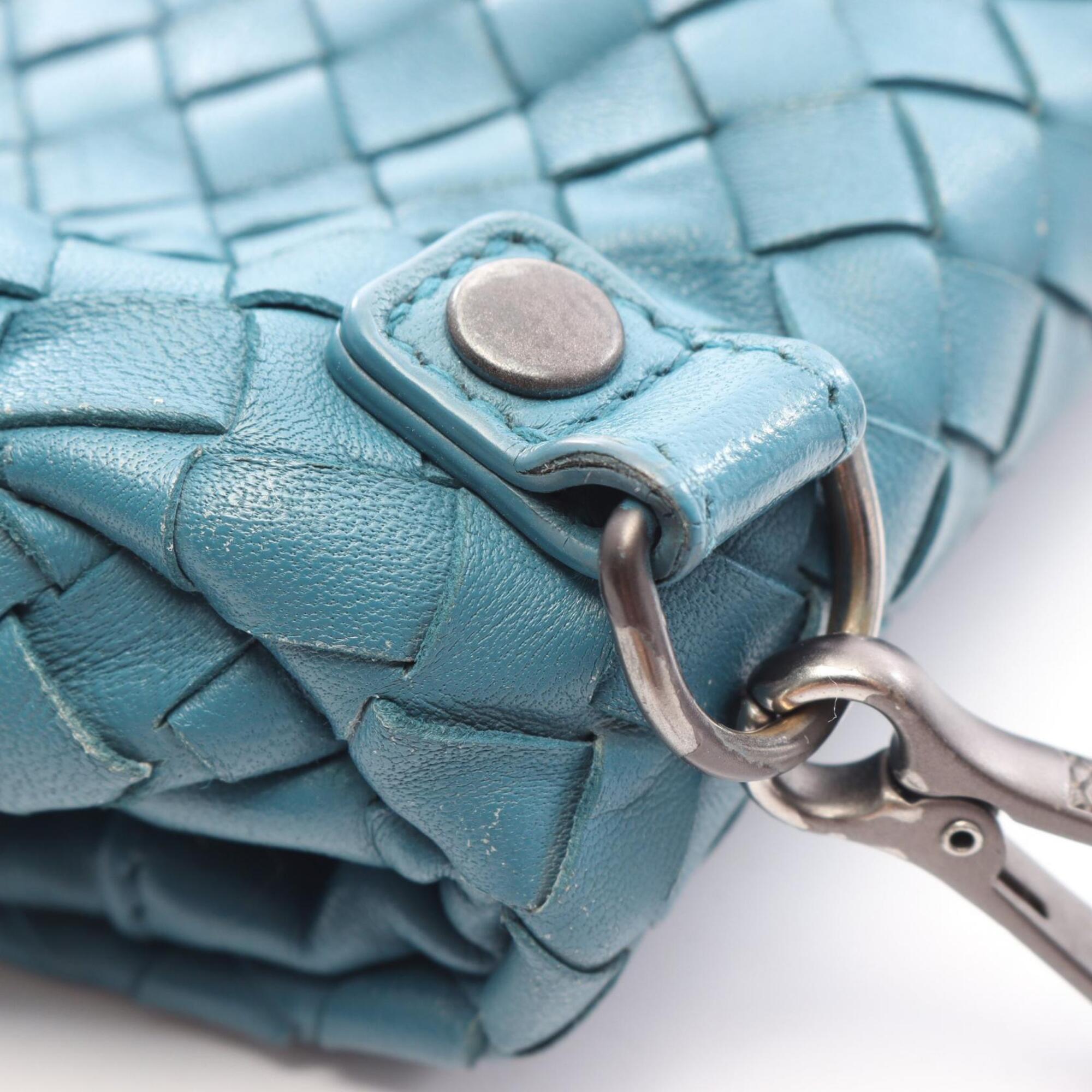 Bottega Veneta Blue Leather Handbag Shoulder Bag (Pre-Owned)