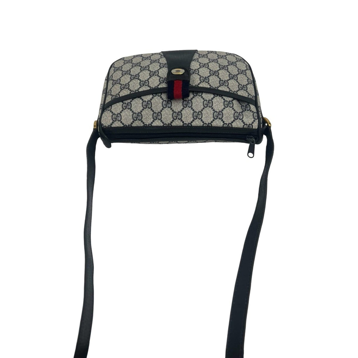 Gucci Navy Red Color Pvc Leather Pochette Shoulder Bag (Pre-Owned)