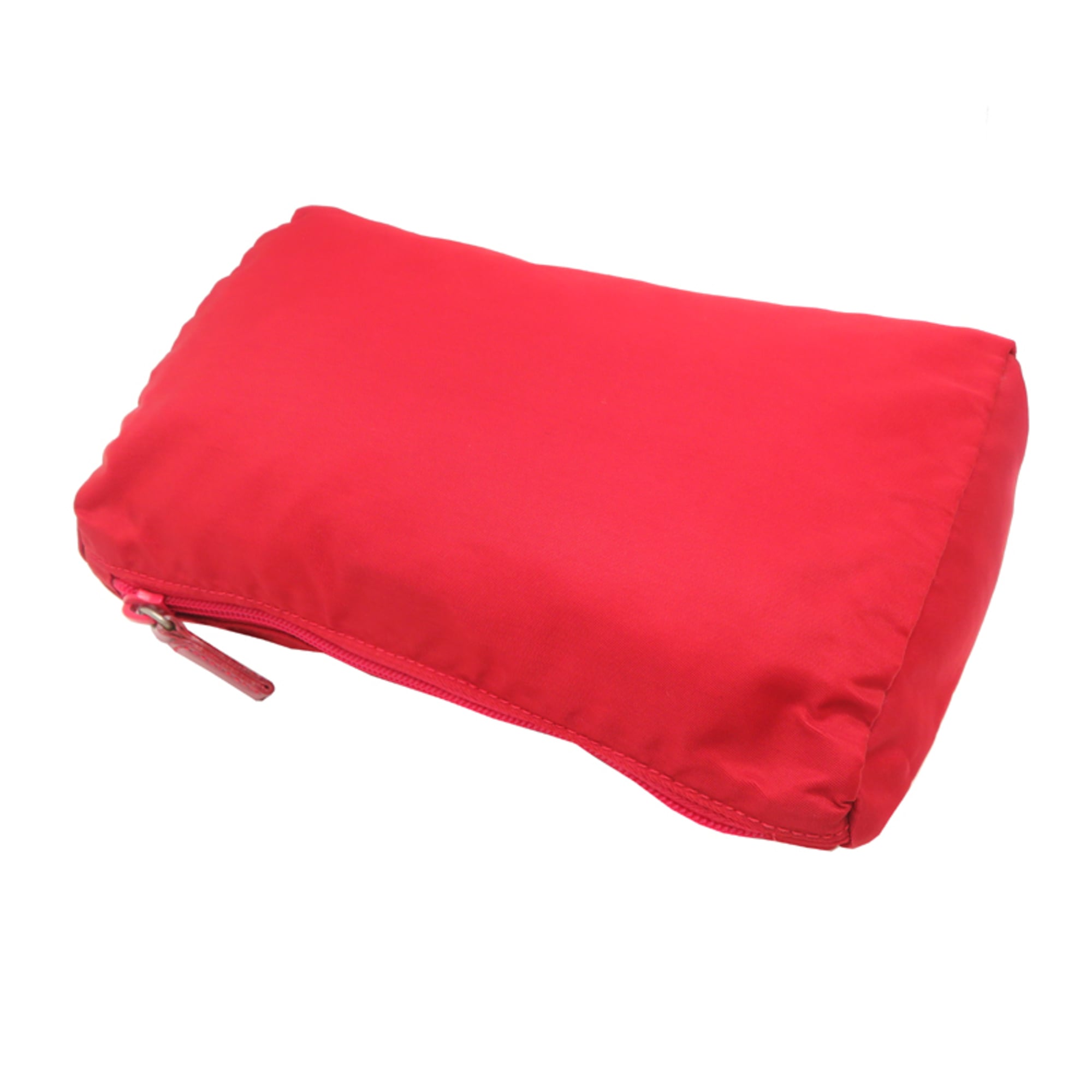 Prada Red Color Nylon Pouch (Pre-Owned)