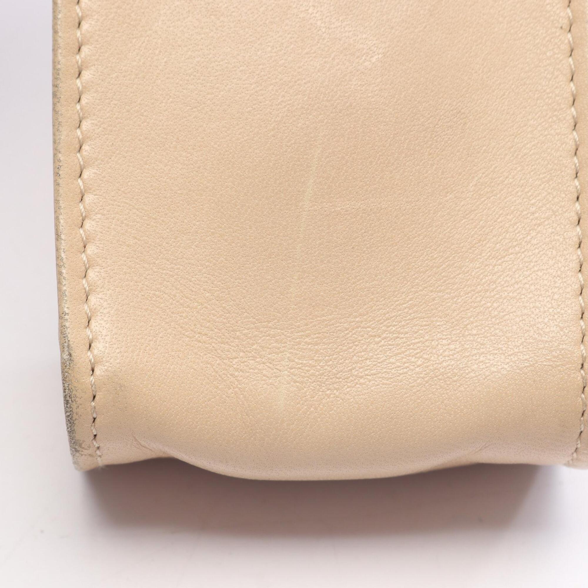 Gucci Beige Leather Handbag Shoulder Bag (Pre-Owned)