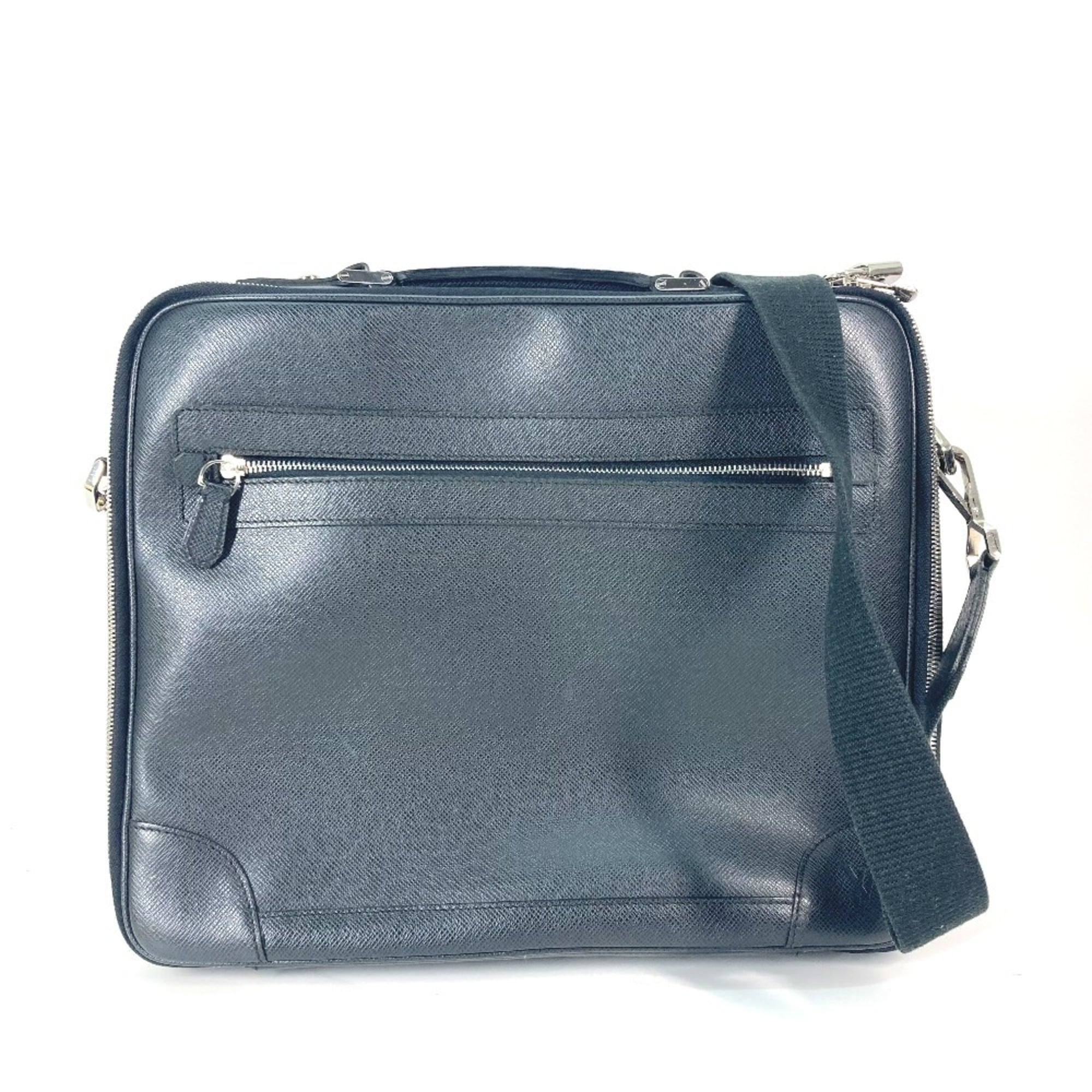 Louis Vuitton Ardoise Black Taiga Leather Handbag Shoulder Bag (Pre-Owned)
