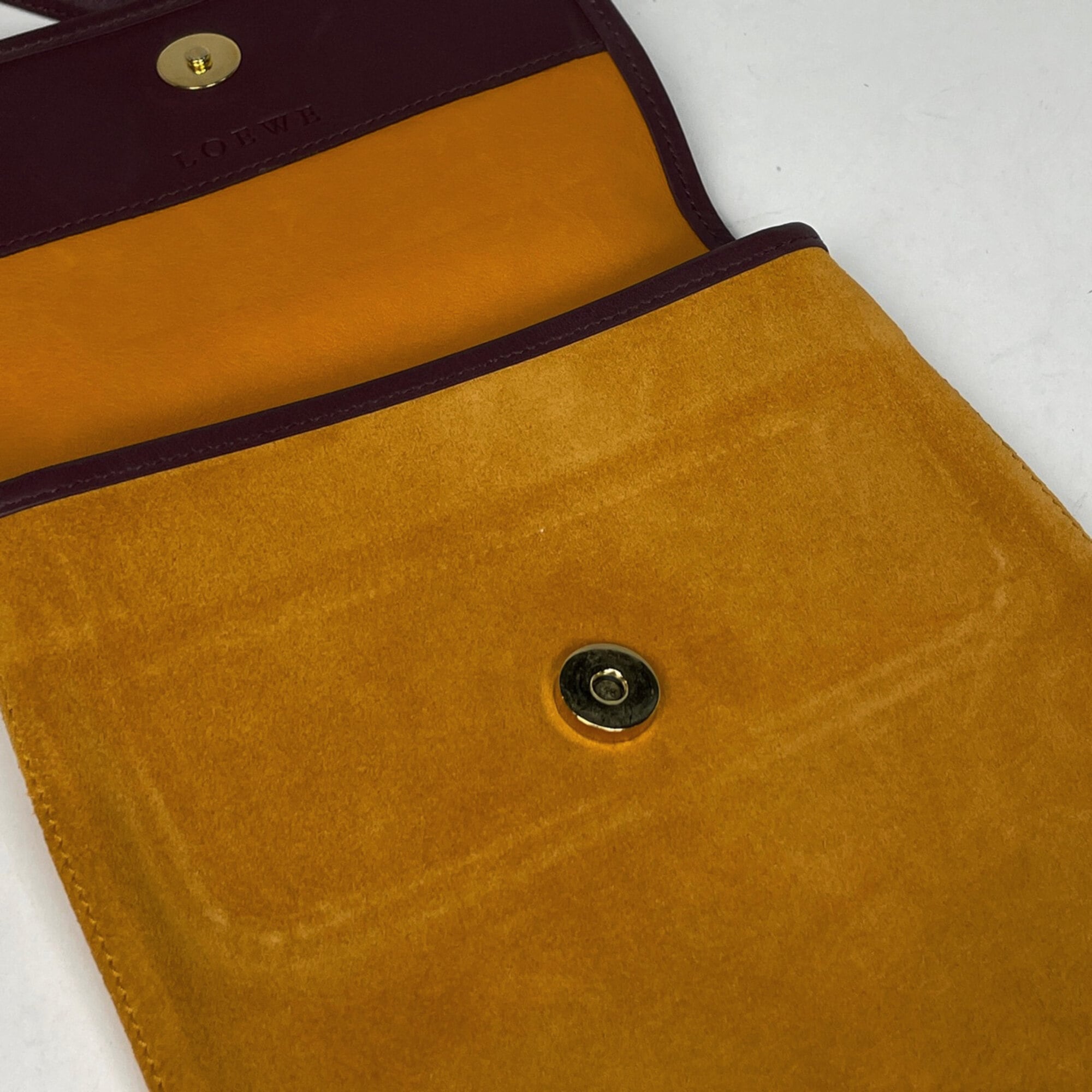 Loewe Bordeaux Yellow Suede Leather Shoulder Bag (Pre-Owned)