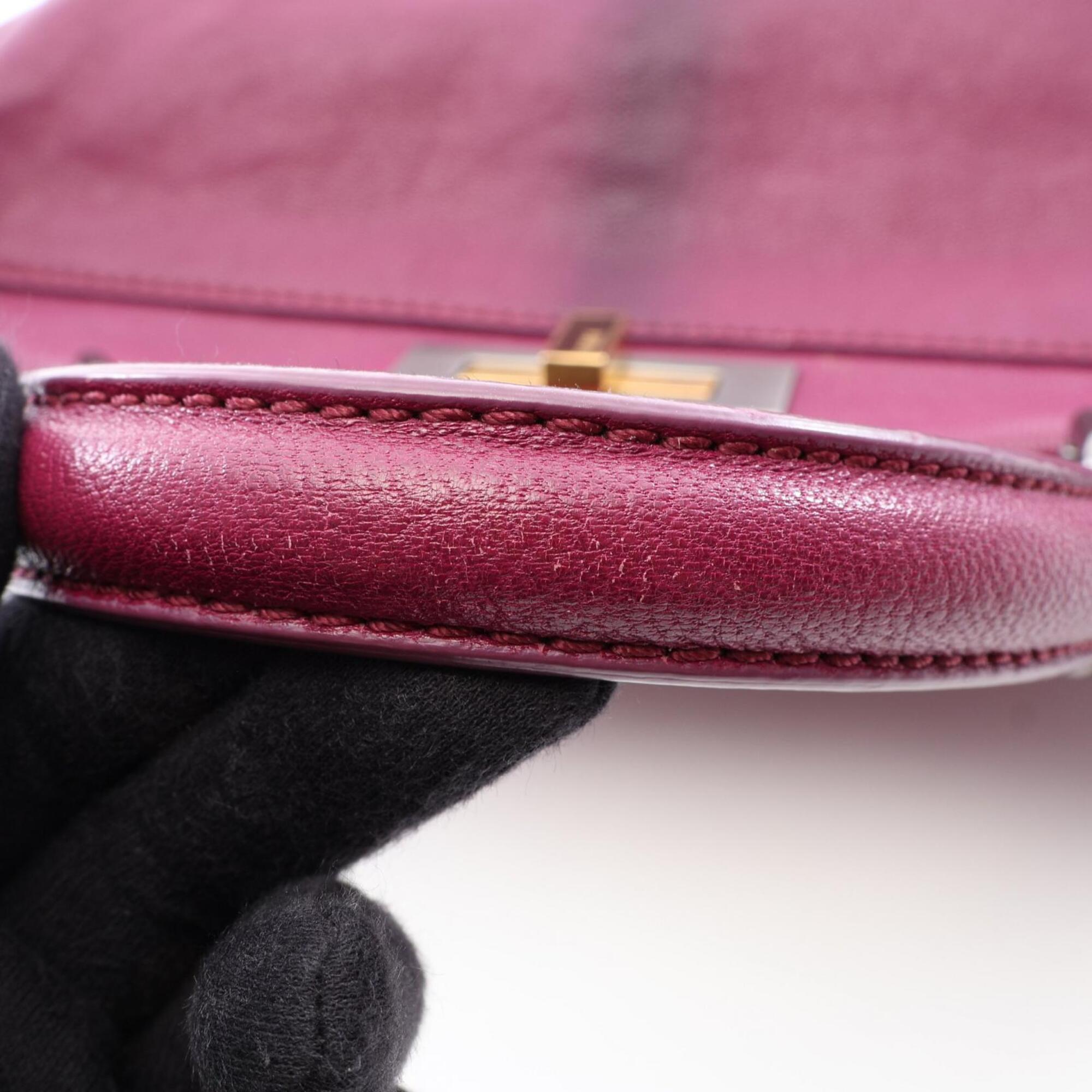 Fendi Peekaboo Purple Leather Handbag (Pre-Owned)