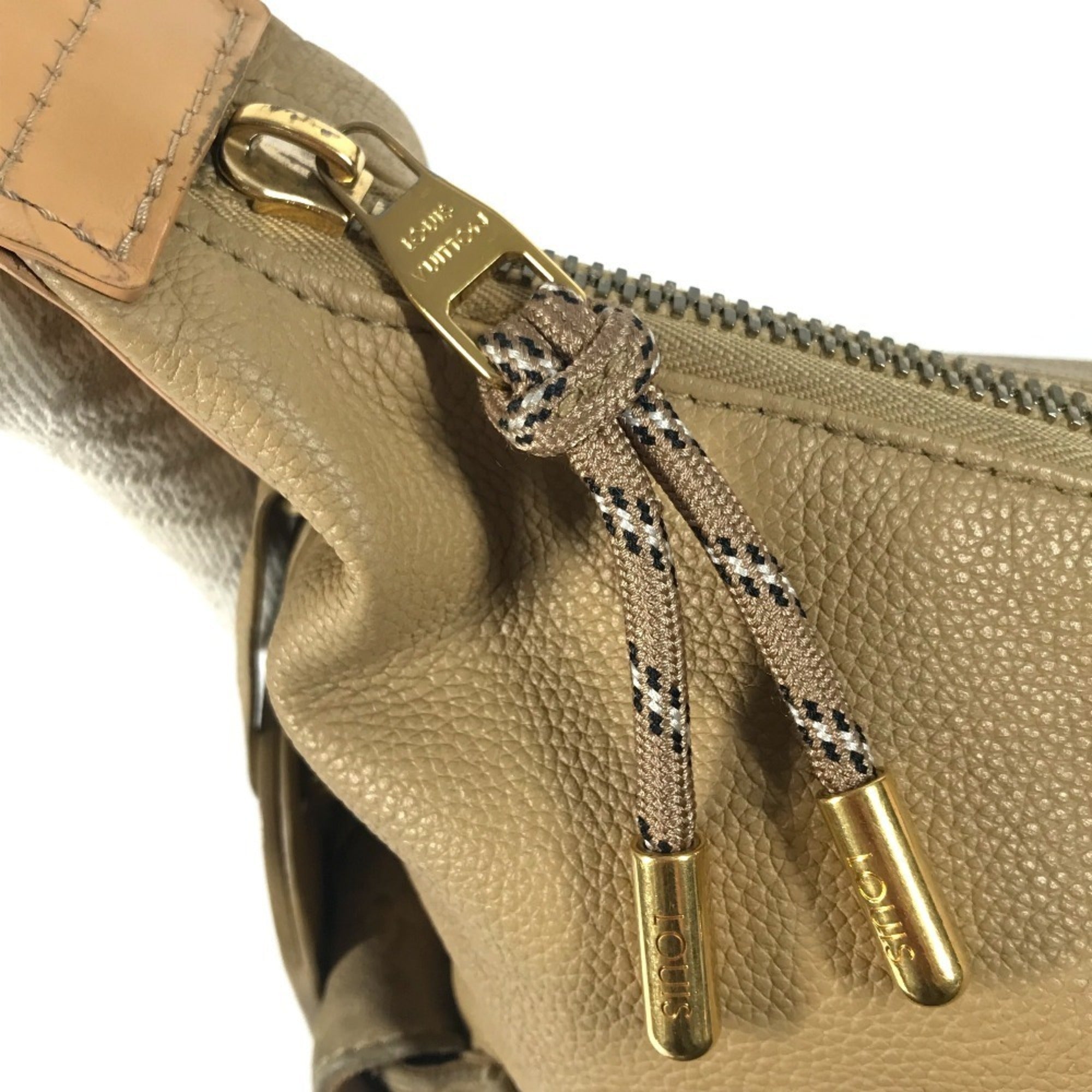 Louis Vuitton Beige Brown Monogram Canvas Leather Shoulder Bag (Pre-Owned)