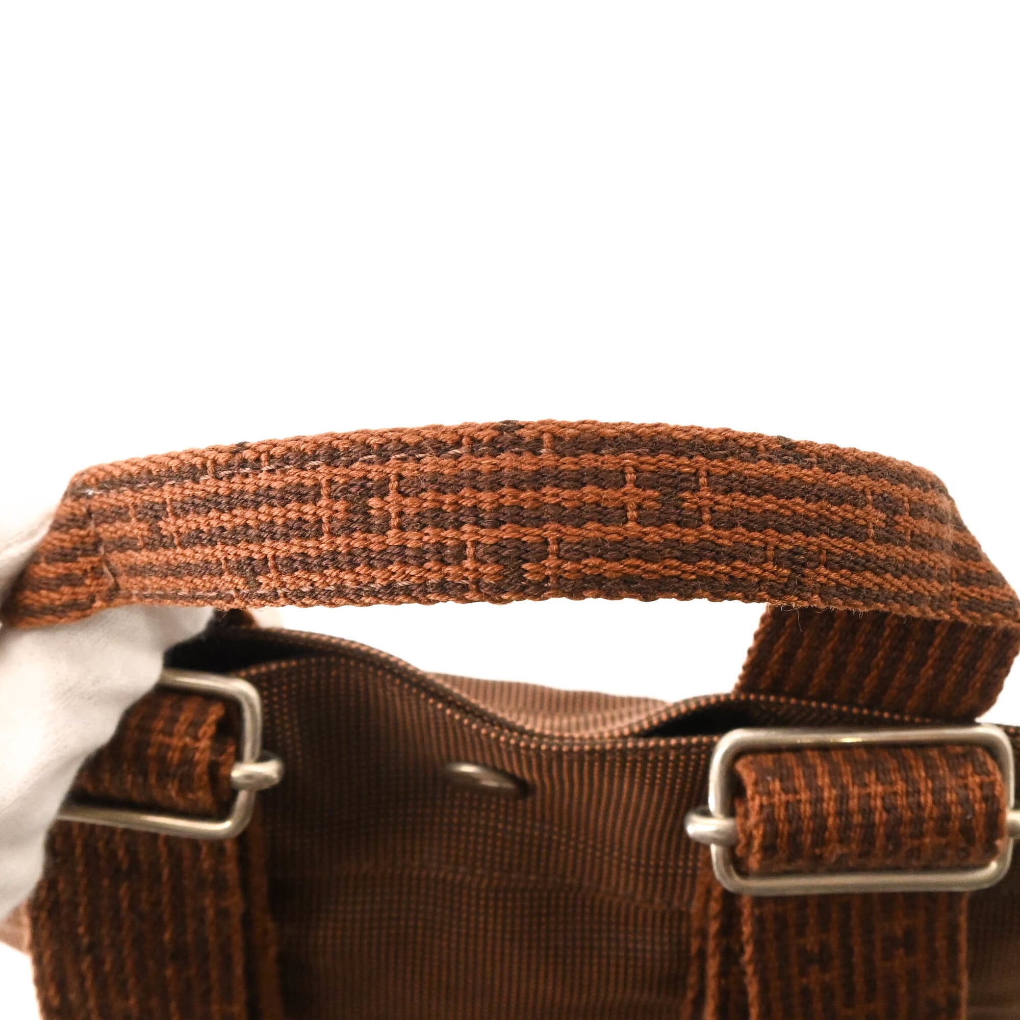Hermes Her Line Brown Nylon Canvas Backpack (Pre-Owned)