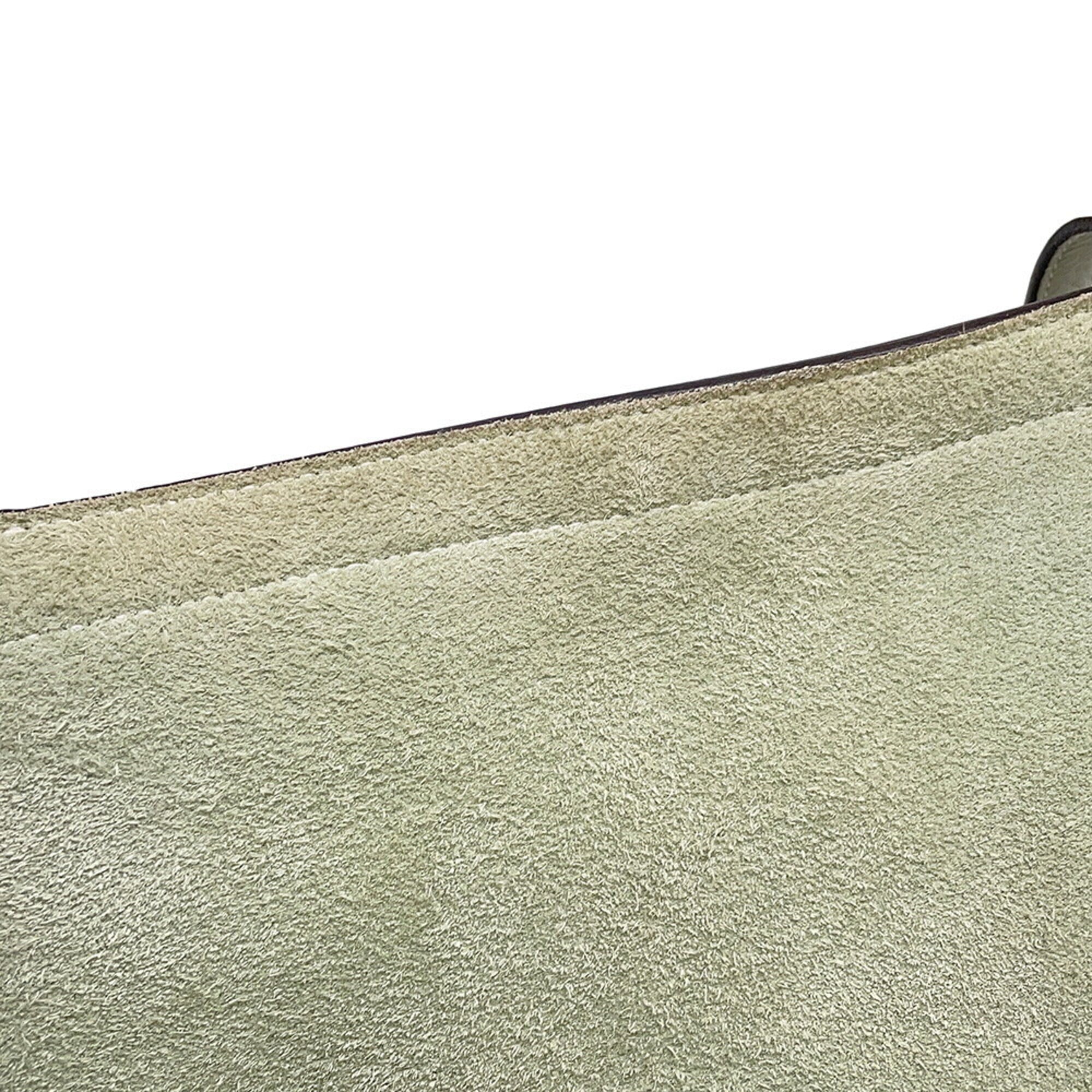 Hermes Light Gray Light Green Taurillon Clemence Leather Handbag Tote Bag (Pre-Owned)