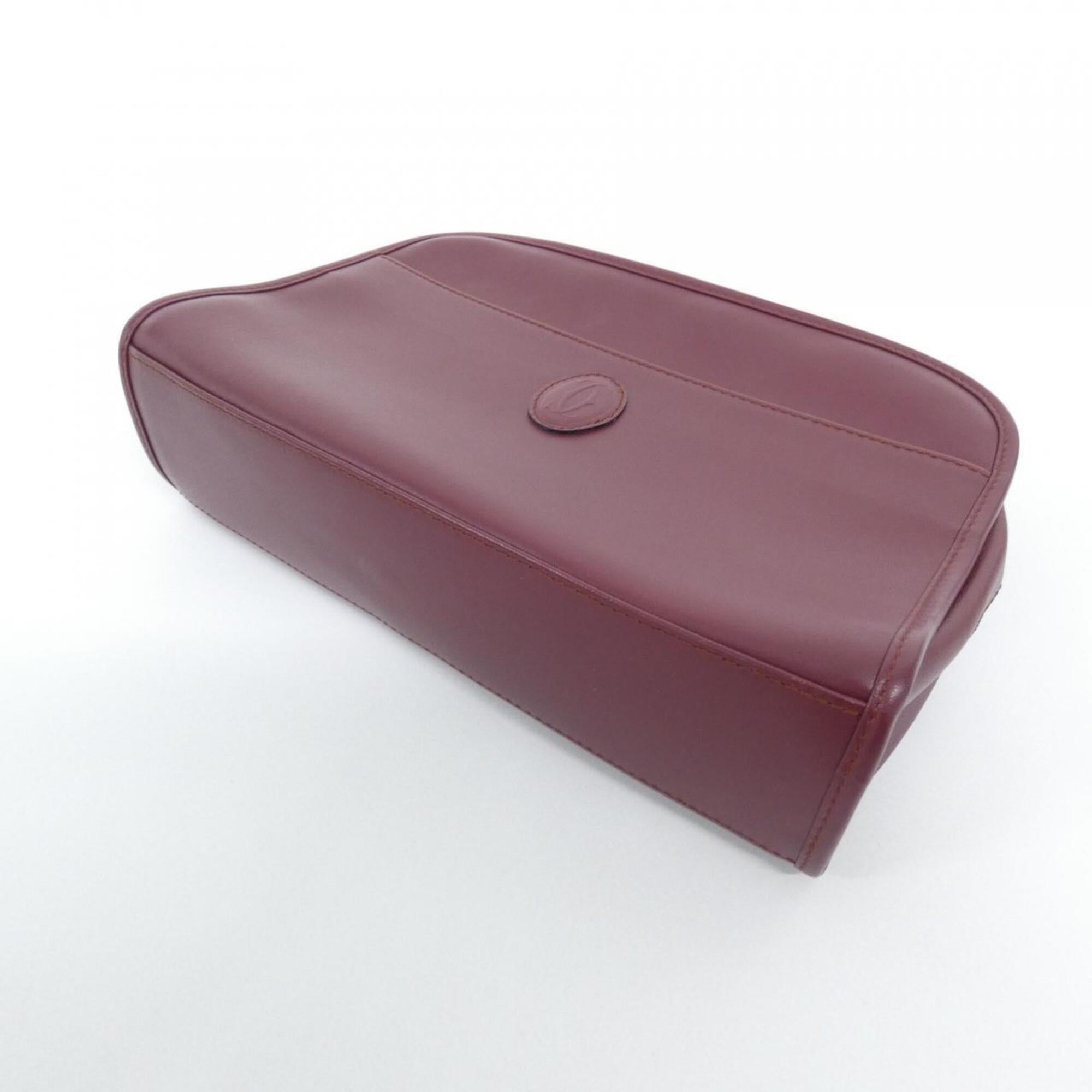 Cartier Bordeaux Leather Handbag Pouch (Pre-Owned)