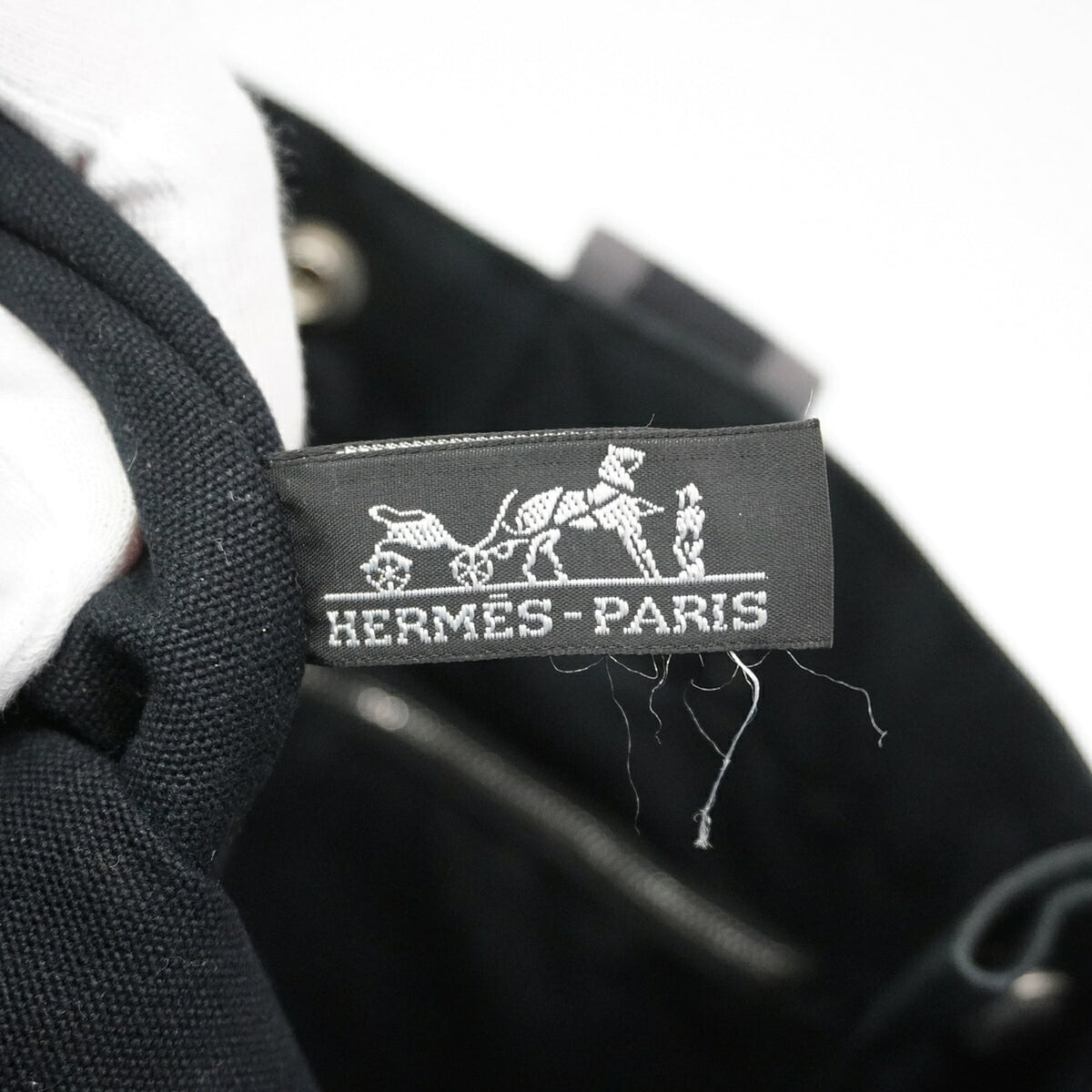 Hermes Black Canvas Tote Bag (Pre-Owned)