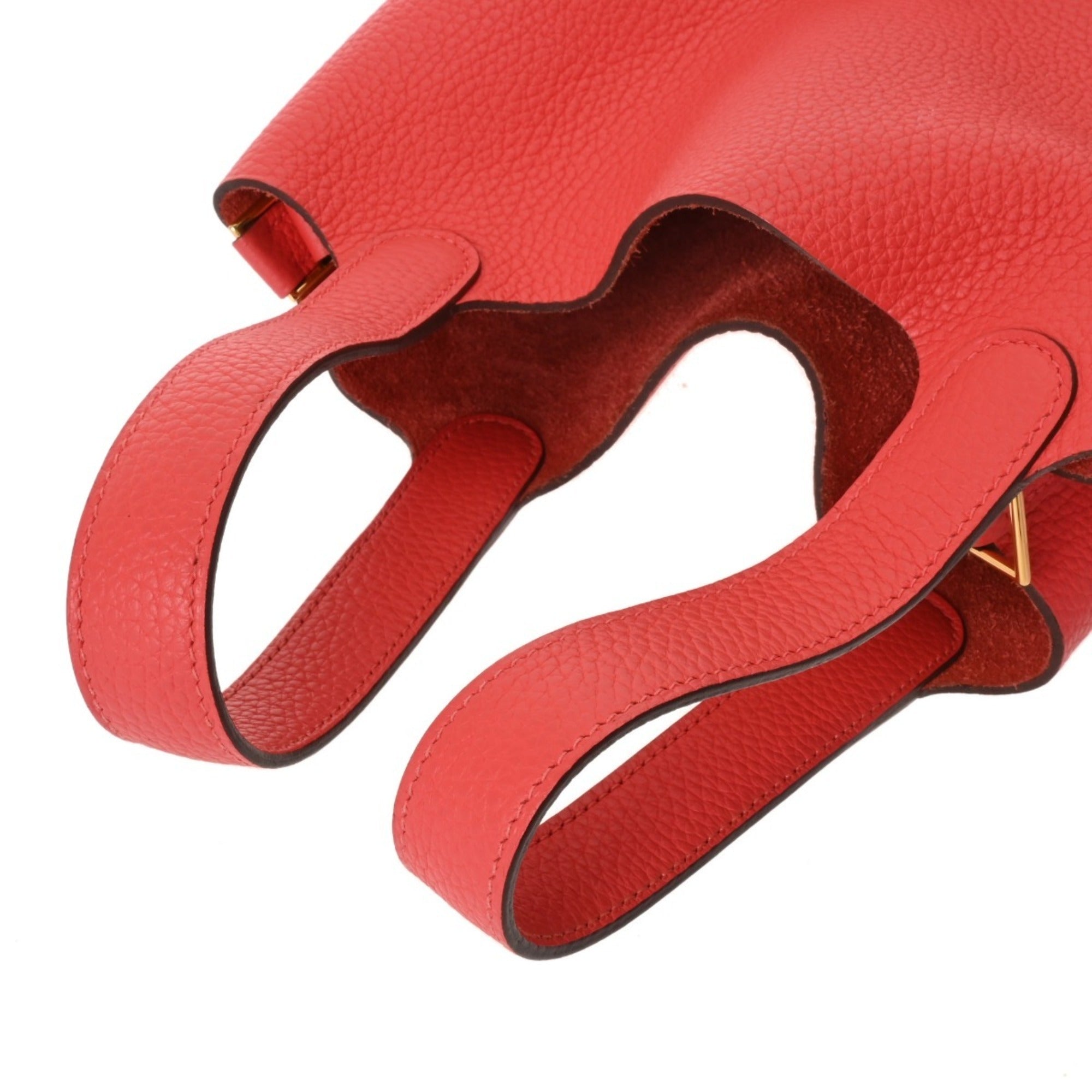 Hermes Gold Taurillon Clemence Leather Handbag (Pre-Owned)