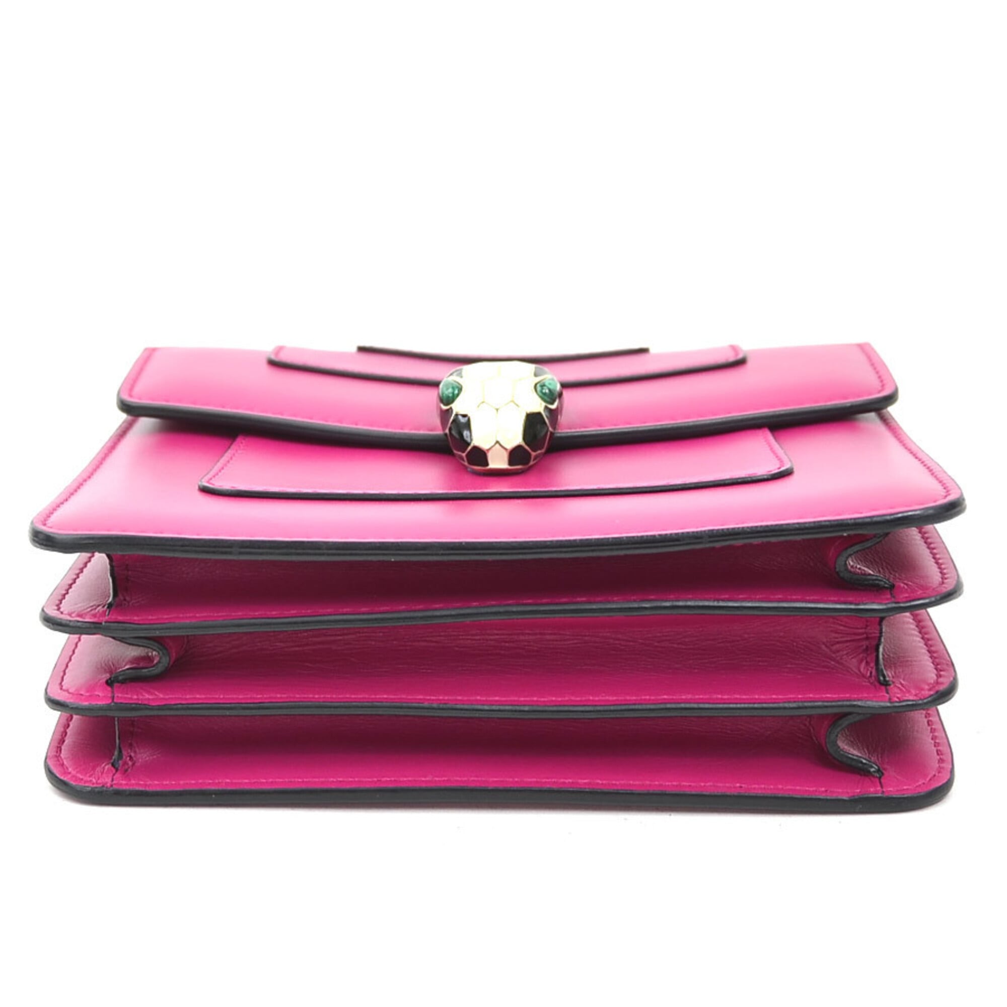 Bvlgari Pink Leather Handbag Shoulder Bag (Pre-Owned)
