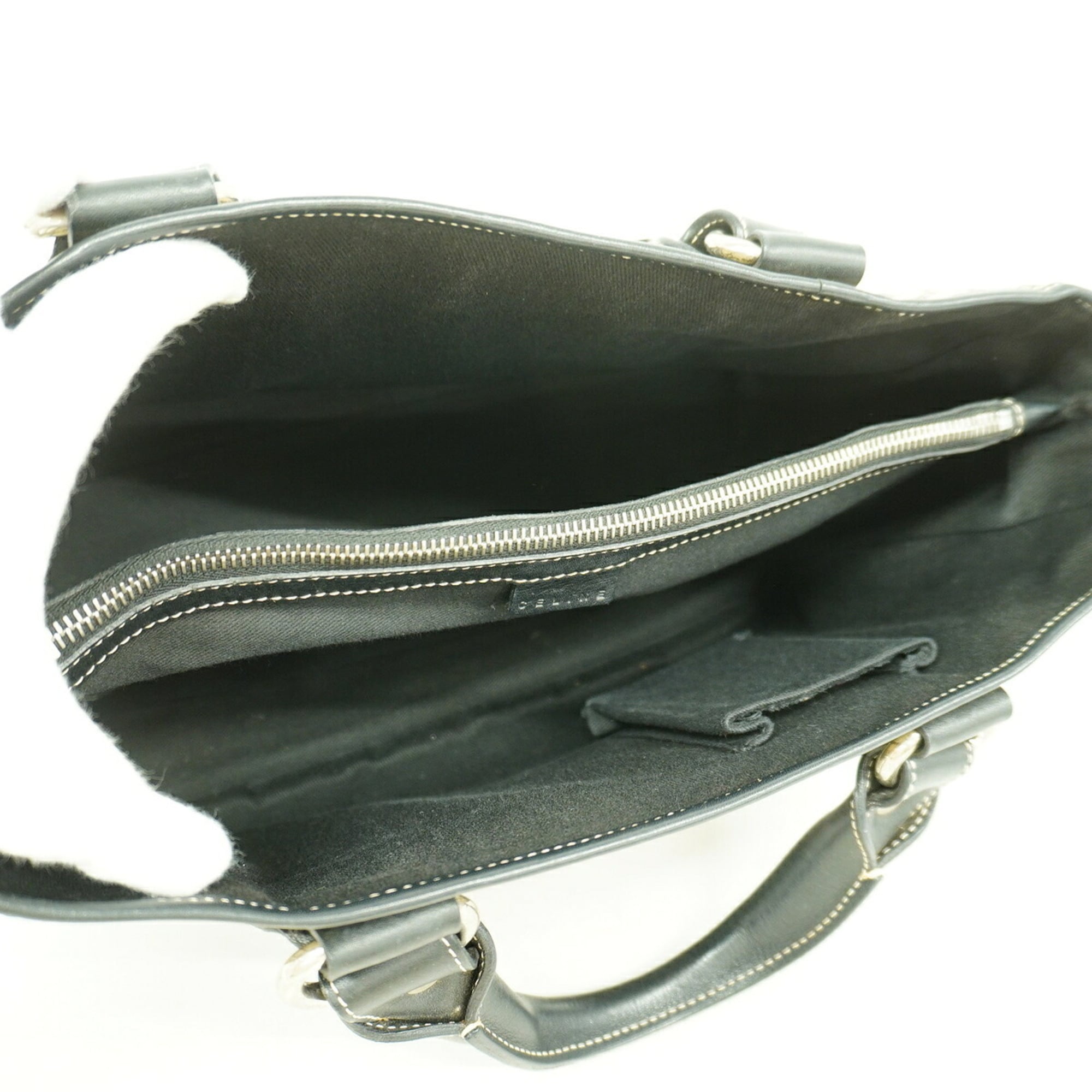 Celine Black Gray Canvas Handbag (Pre-Owned)