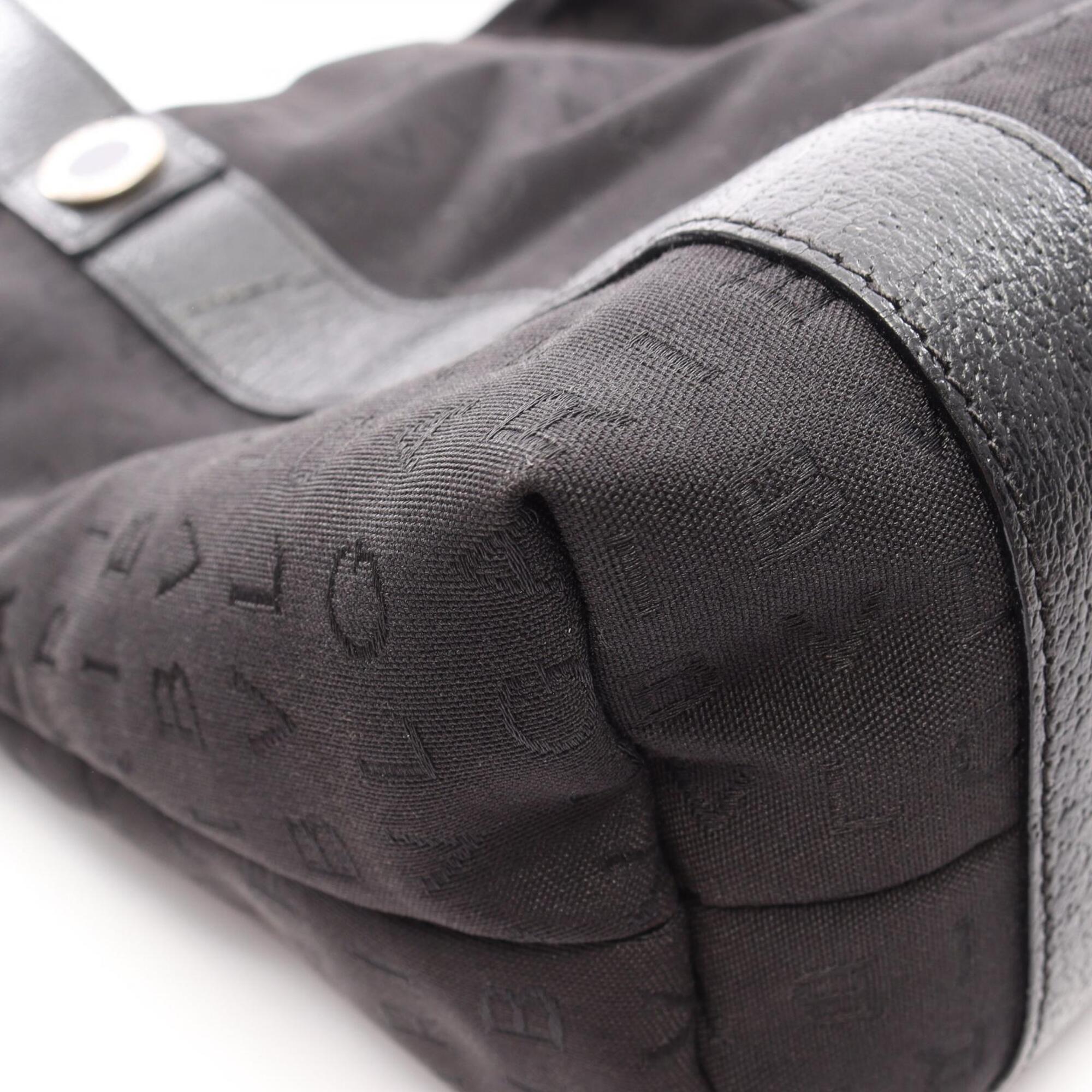 Bvlgari Black Canvas Leather Handbag Pouch Tote Bag (Pre-Owned)