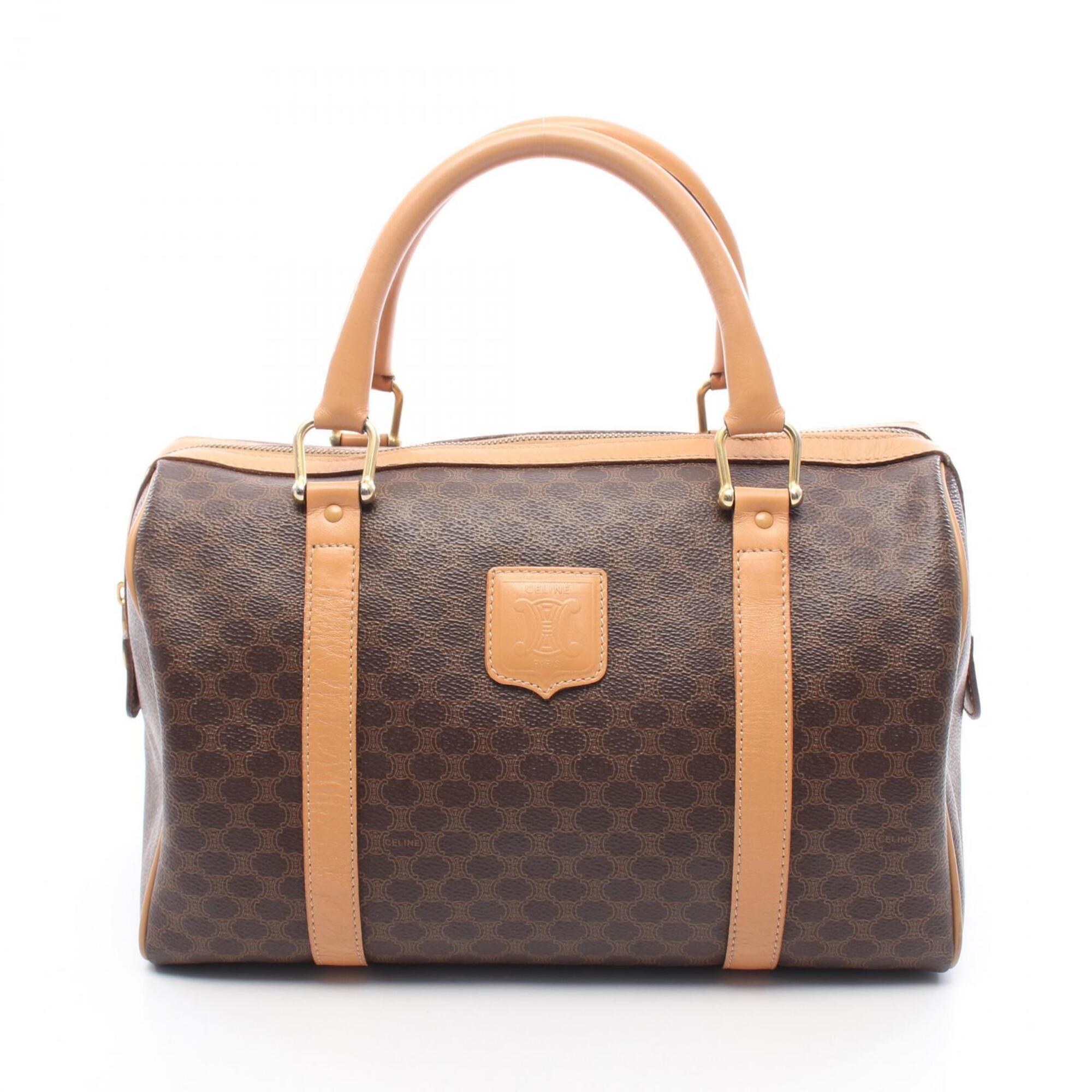 Celine Brown Coated Canvas Leather Handbag Tote Bag (Pre-Owned)