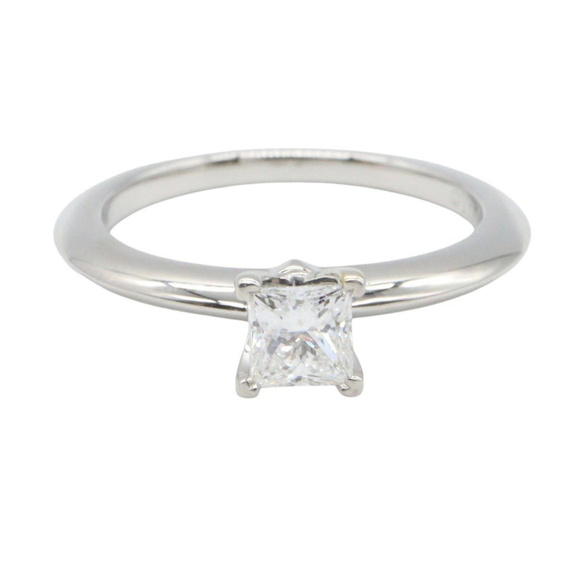Tiffany Silver Clear Platinum 950 Band Ring (Pre-Owned)