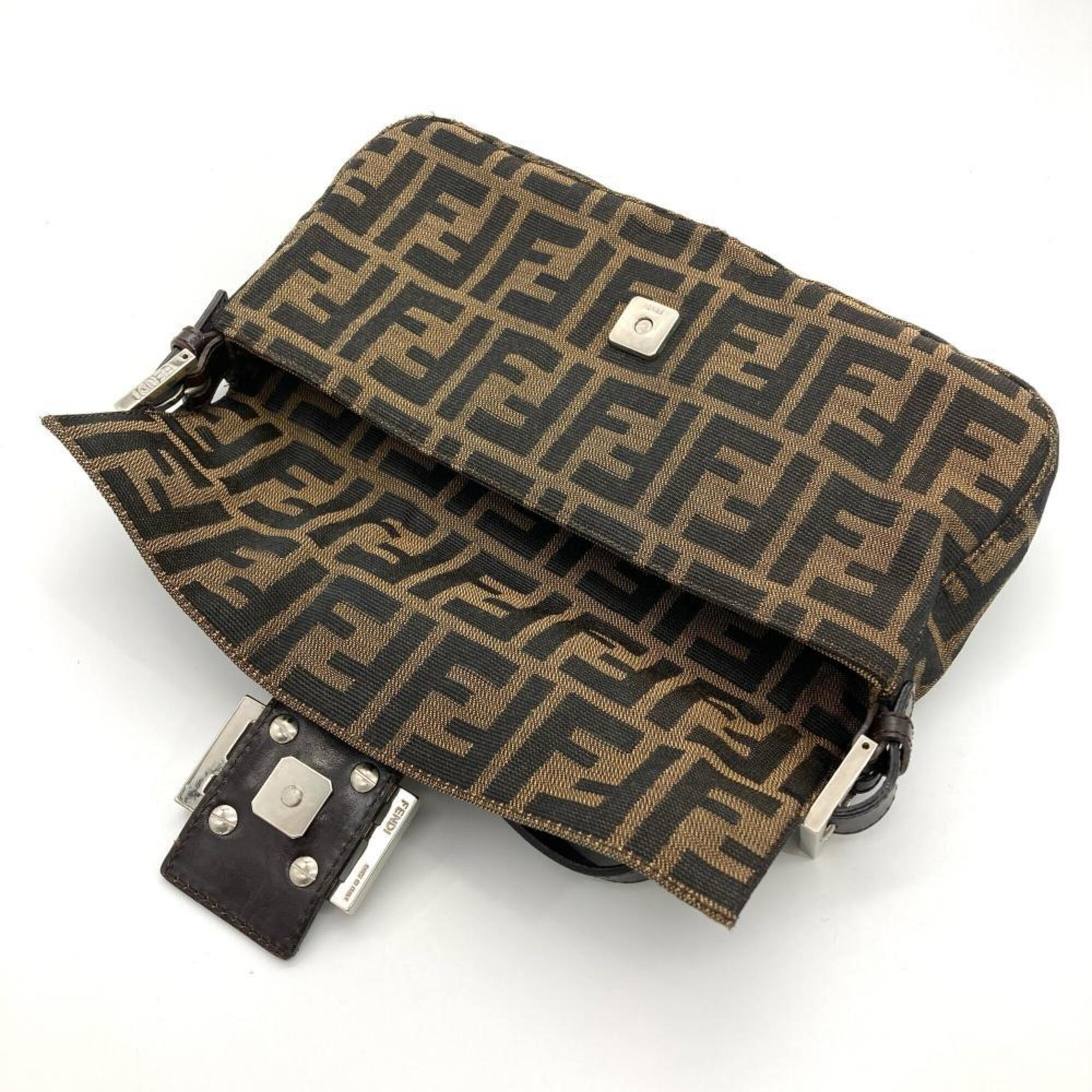 Fendi Brown Canvas Leather Shoulder Bag (Pre-Owned)